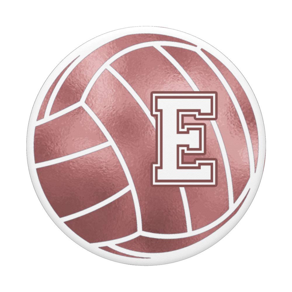 Rose Pink Volleyball Phone Grip - Personalized Name Starts with Letter E - Perfect Gift for Volleyball Players & Fans - Great for Games, Practice & Cheering