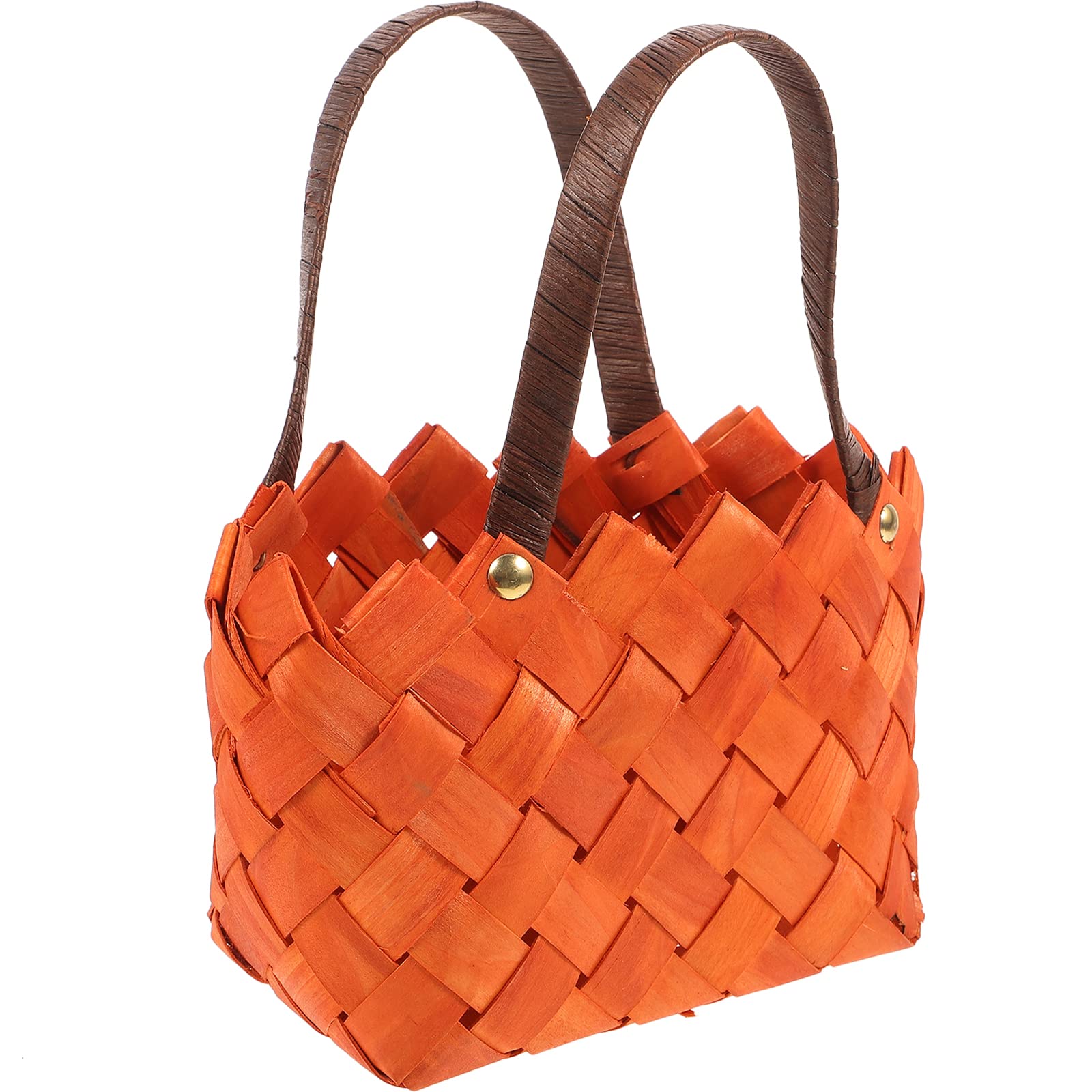 BESPORTBLE Handmade Woven Flower Basket - Small Brown Dried Flower Storage Basket for Home Decor, Wedding Centerpiece & Boho Room Decor - Portable Decorative Basket (1PC)