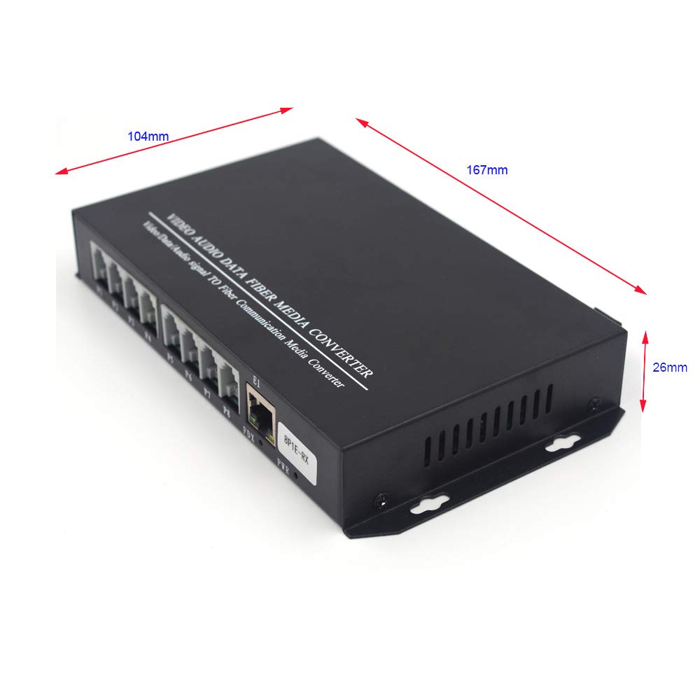 8-Channel PCM Voice Telephone Over Fiber Optic Multiplexer with SC Port & 10/100Mbps Ethernet - Telephone Converter/Extender for Office, Data Center & Telecom Applications