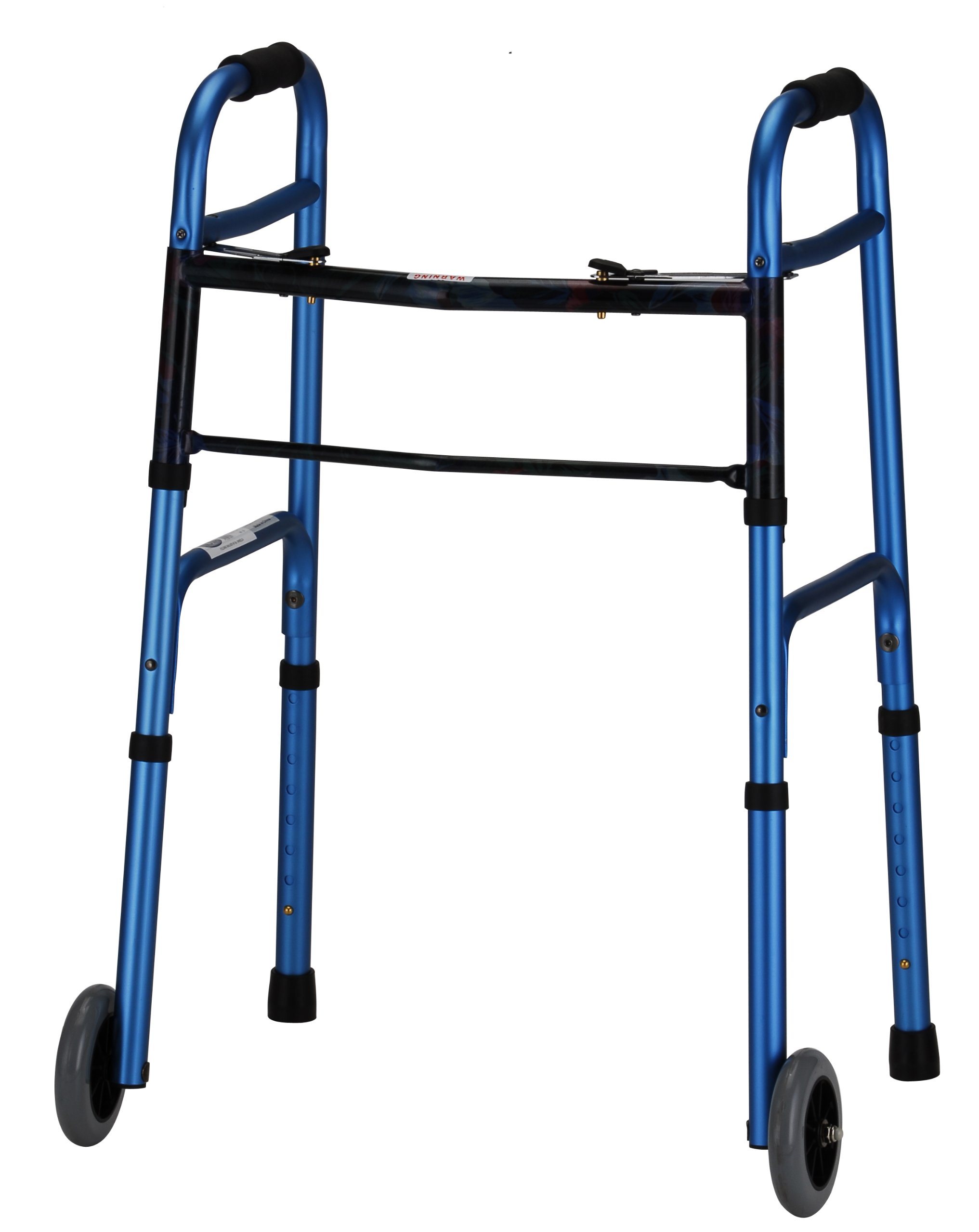 Foldable Walking Aid Walker with Hand Brakes - Lightweight & Adjustable Height for Seniors & Mobility Assistance - Blue - Perfect for Indoor & Outdoor Use
