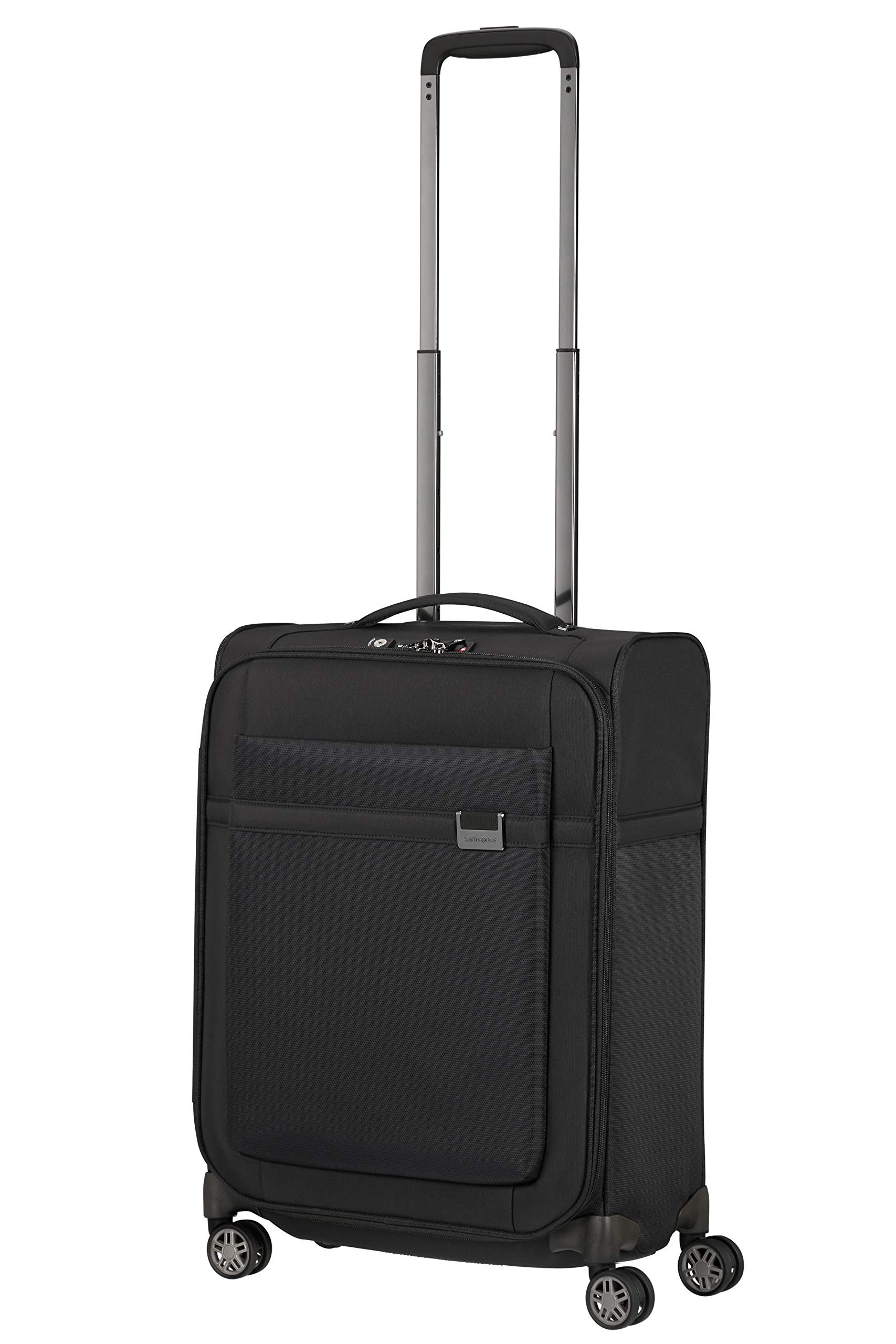 Samsonite Airea Spinner S 55cm Carry-On Luggage 41L Black Expandable Suitcase for Business Travel & Weekend Getaways - Lightweight Durable Hardshell with 360° Spinner Wheels, TSA Lock & Packing Organizer
