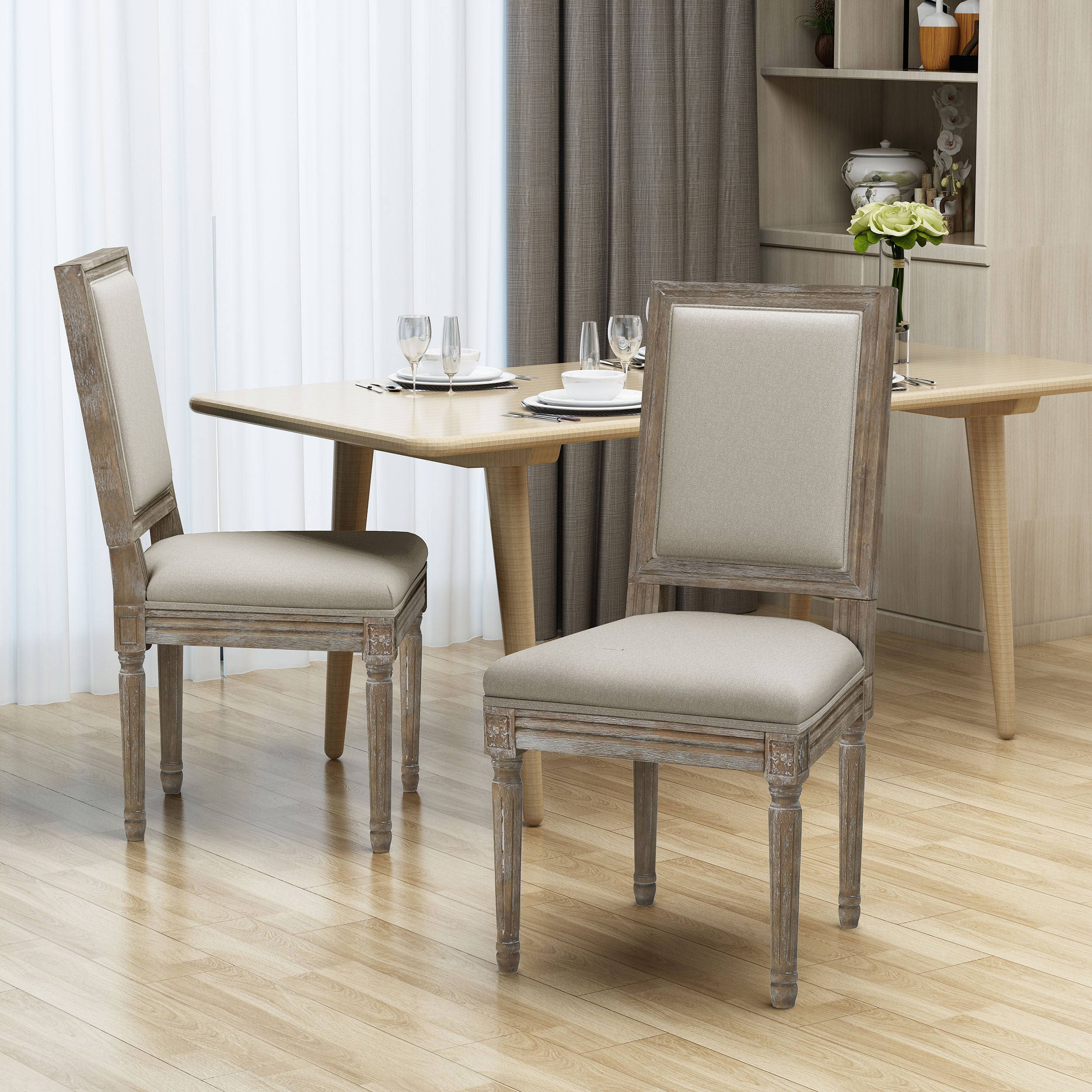 Modern Dining Chair Set of 1 - Sturdy Wooden Kitchen Chair with Cushion - Comfortable & Stylish for Home, Restaurant, or Office Use