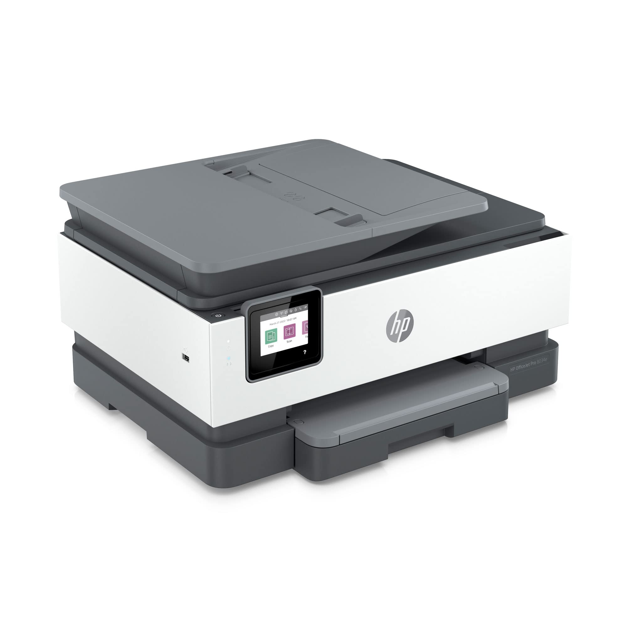 HP OfficeJet Pro 8034e All-in-One Wireless Printer with Scanner, Copier & Fax | High-Speed Printing | White | Ideal for Home Office & Small Business Use