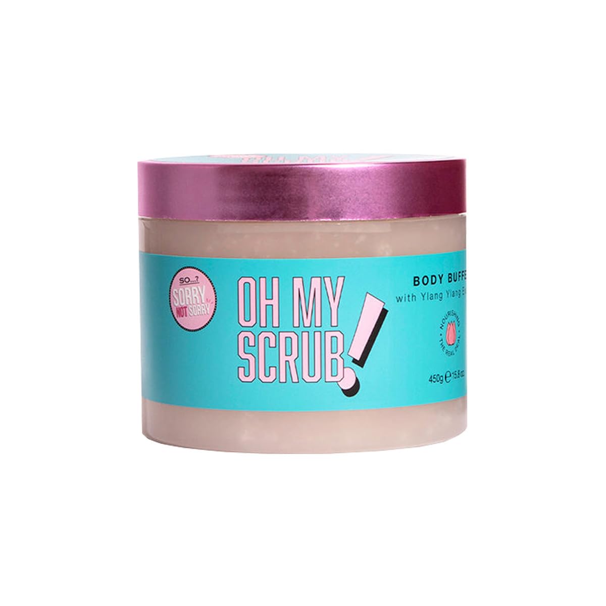 So...? Sorry Not Sorry Oh My Scrub! Exfoliating & Nourishing Body Scrub with Ylang Ylang Extracts - Vegan, Cruelty-Free Skincare for Women (430g) - Perfect for Spa Day, Dry Skin Care & Self-Care Routine