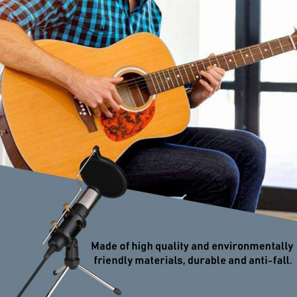 USB Noise Cancelling PC Microphone with Stereo Sound & Pop Filter - Professional Live Streaming, Gaming, Conference Mic for Desktop, Laptop (Includes Adjustable Holder & Spray Guard) - Perfect for Zoom Calls, Podcasting & Online Meetings