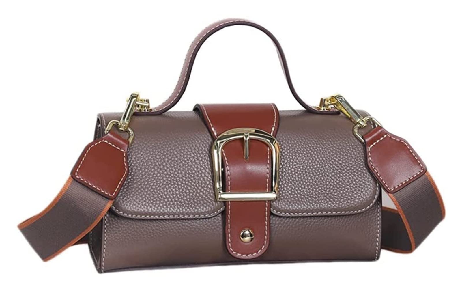 Genuine Leather Shoulder Bag for Women - Korean Style Messenger Purse, Small Crossbody Bag, All-Match Portable Handbag (Grey) | Perfect for Work, Travel & Daily Use
