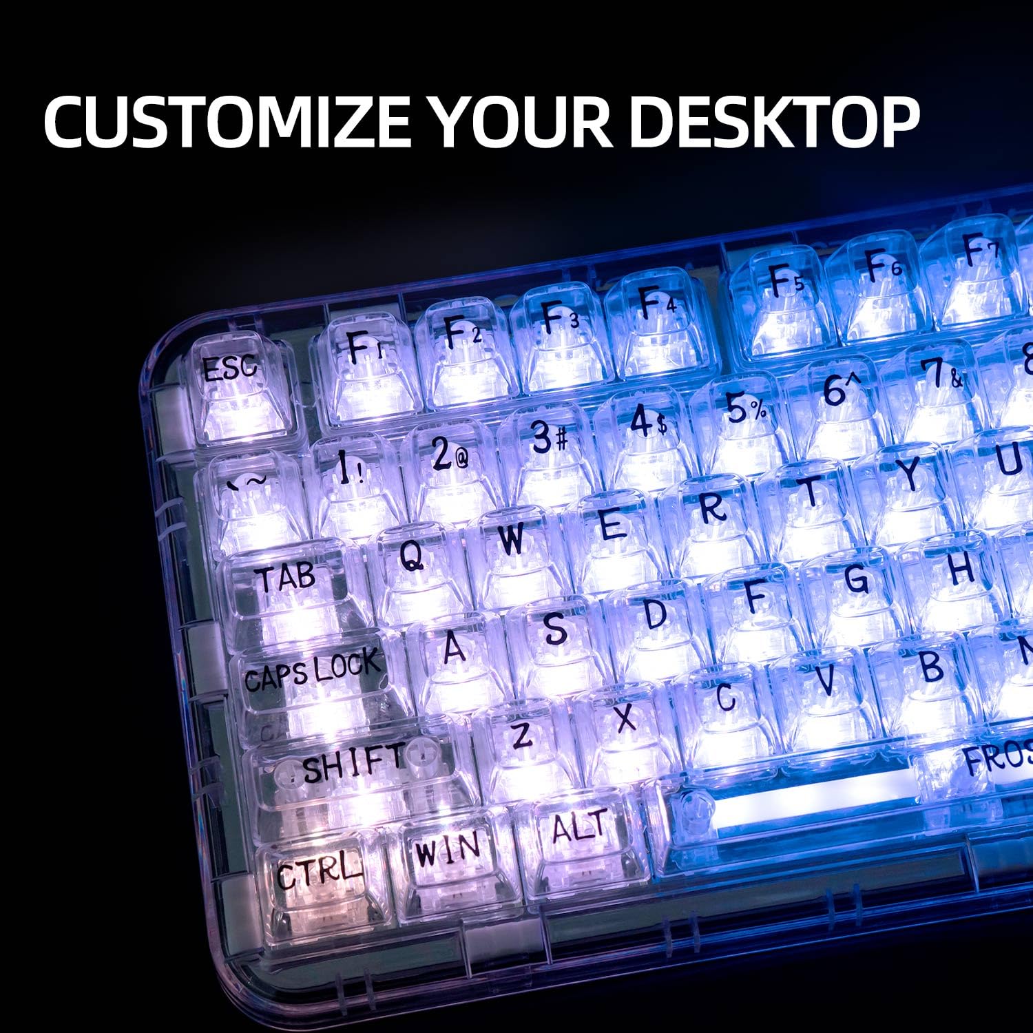 CoolKiller CK98 Hot-Swappable RGB Mechanical Keyboard with OLED - Wireless Gaming for PC/Mac (White, Ice Switches) - Perfect for Esports & Office Work