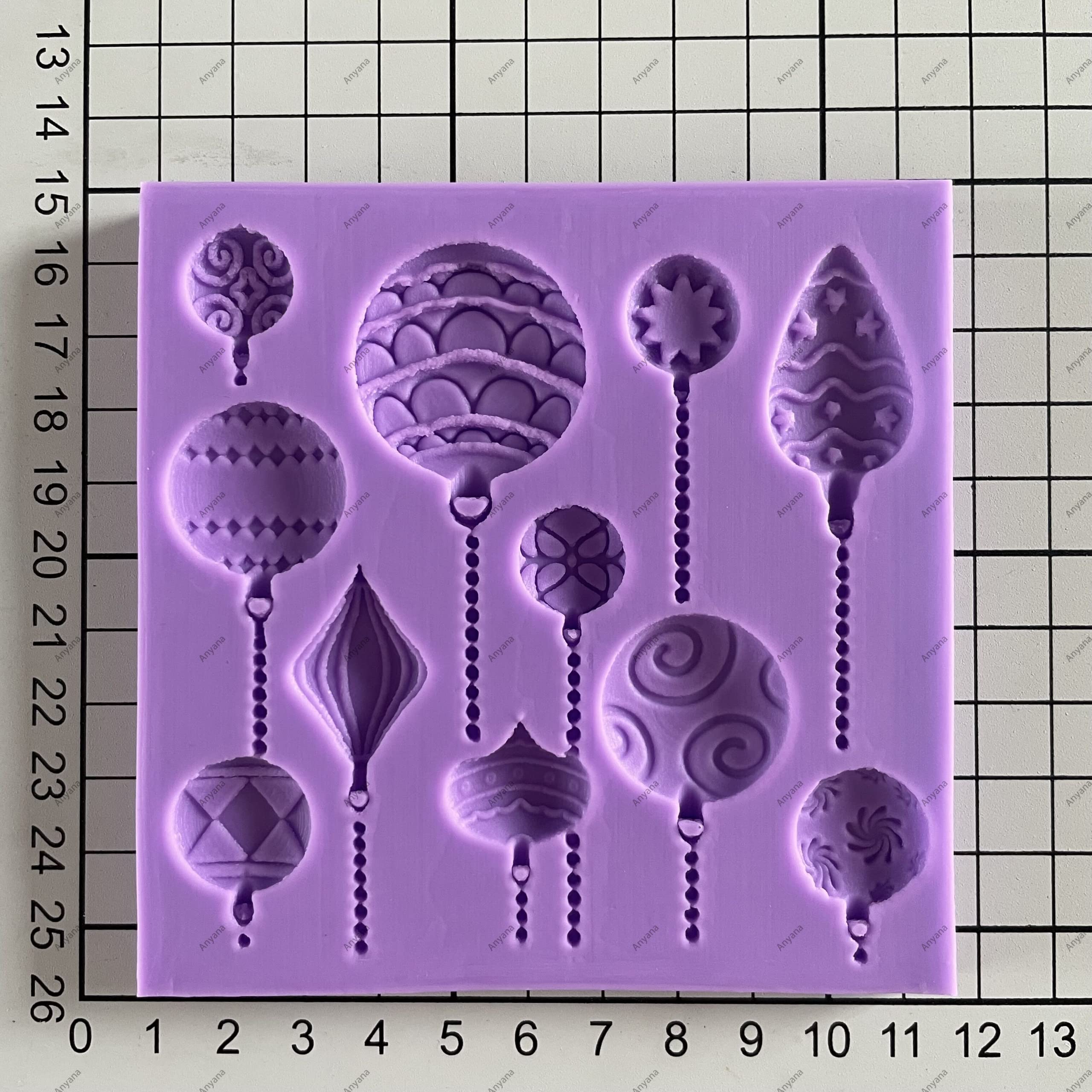 Christmas Ornament Silicone Baking Molds - XMAS Holiday Cake Decorating Tools, Fondant & Gumpaste Cupcake Toppers, Non-Stick Resin Clay Chocolate Candy Molds (Hot Air Balloon Design) - Perfect for Holiday Baking, Party Treats & DIY Craft Projects