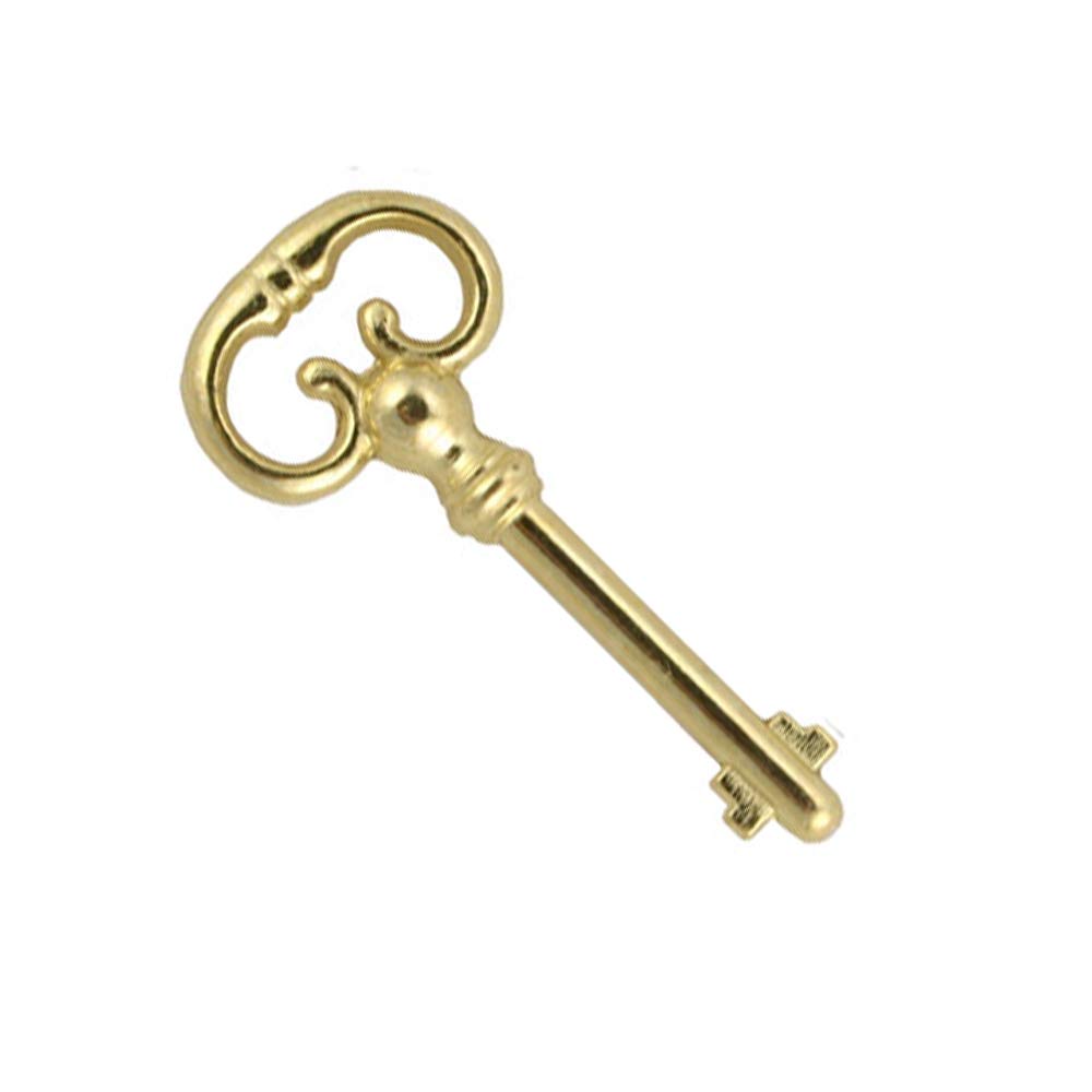 Vintage Style Roll Top Desk Lock Replacement Skeleton Key - Antique Brass Finish for Classic Writing Desks, Secretaries & Home Office Furniture