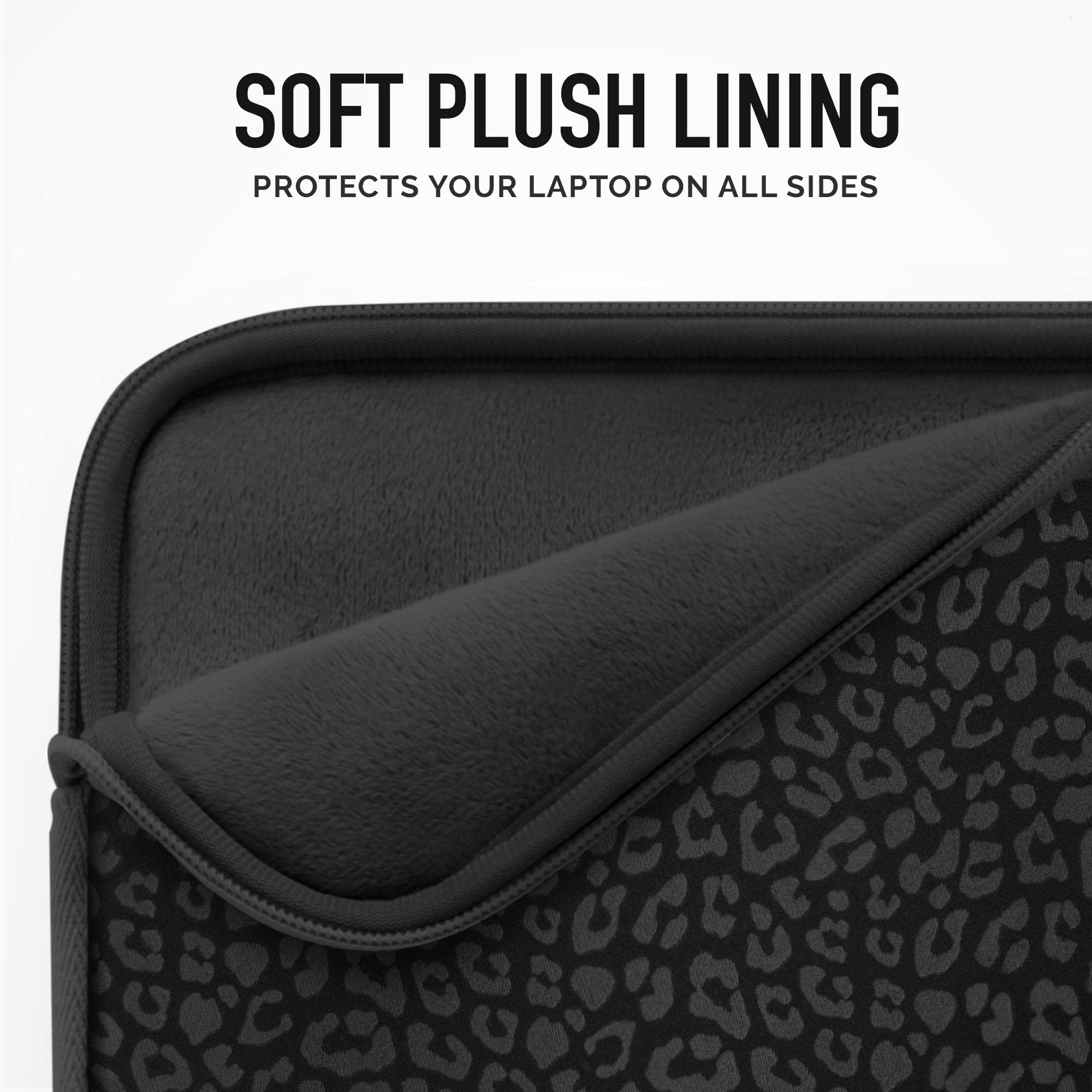 Premium Neoprene Laptop Sleeve for MacBook Air 13 inch (M1 & M2) - Fits 13-13.3 inch MacBook Pro, Chromebook & HP Laptops - Thin Protective Computer Carrying Case with Black Leopard Design | Perfect for Travel, Office & School Use