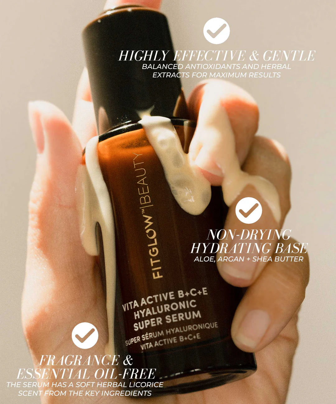 VITA ACTIVE B+C+E Hyaluronic Acid Super Serum - Anti-Aging Face Serum for Glowing Skin | Hydrating & Brightening Treatment for Day & Night Use