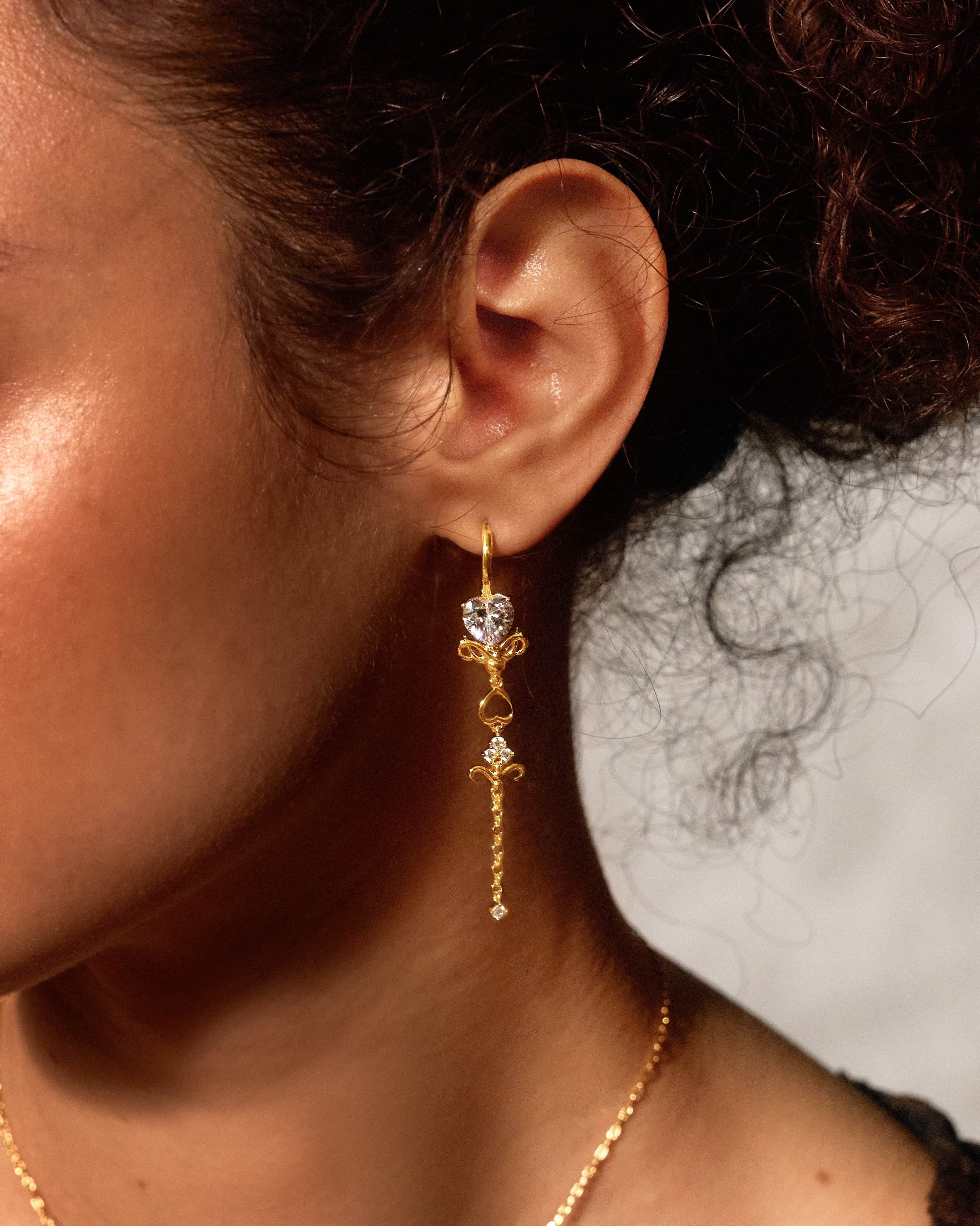 14K Gold Dripping Earrings for Women - Elegant Dangle Hoop Earrings for Party, Wedding & Everyday Wear