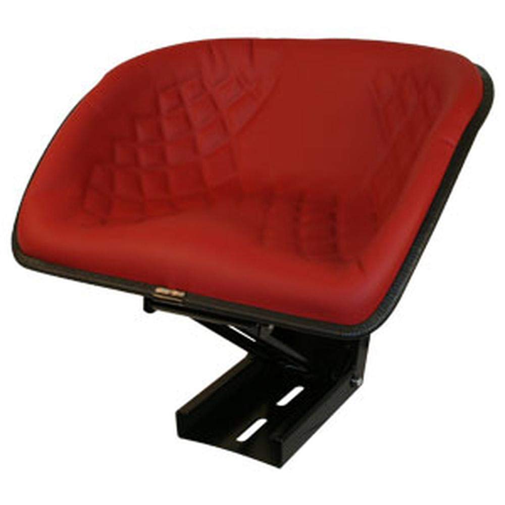 RAParts BS100RD Universal Tractor Seat - Red Bucket Style with Heavy-Duty Frame for Hesston & Compatible Tractors | Durable Farm Equipment Replacement for Comfortable Seating During Long Hours