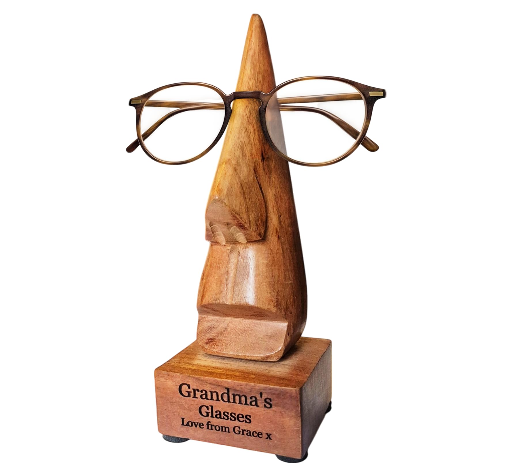Personalized Wooden Glasses Stand Holder - Unique Gift for Women & Men - Perfect for Home & Office Use