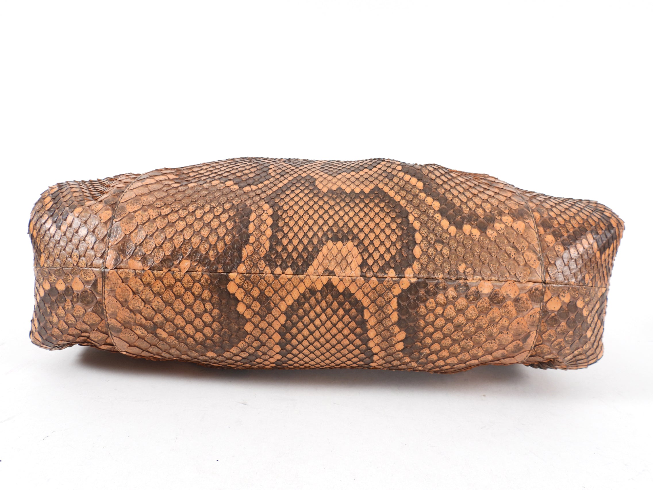 Bottega Veneta Tan Brown Python Large The Pouch Clutch Bag - Luxury Designer Handbag for Women, Evening Parties & Special Occasions
