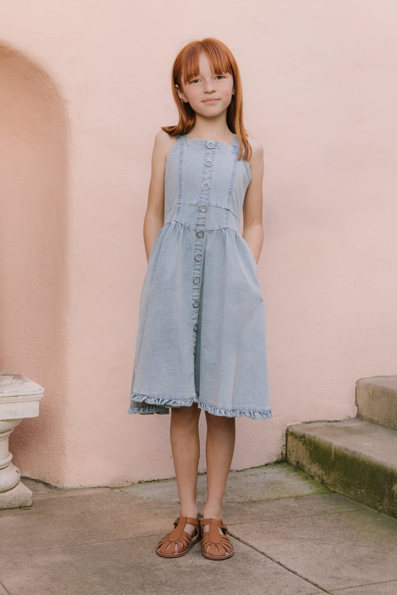 Mini Kristin Dress in Light Denim - Women's Casual Denim Dress for Summer | Perfect for Beach, Brunch & Date Nights
