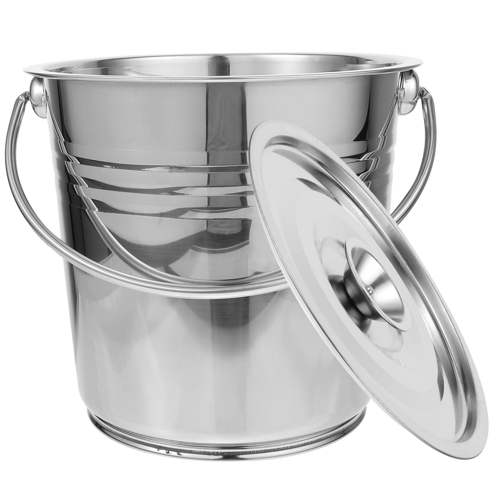 Stainless Steel Outdoor Fireplace Coal Bucket & Garden Incinerator - Large Capacity Metal Storage Container for Indoor/Outdoor Use - Perfect for BBQ, Camping, and Fireplace Ash Storage