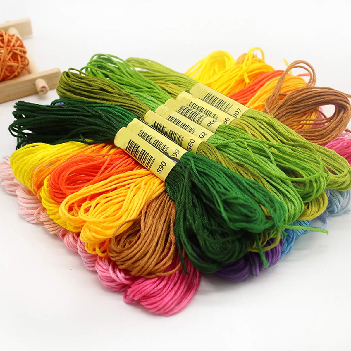 50 Skeins Rainbow Color Friendship Bracelet String - Cotton Embroidery Floss for Cross Stitch, DIY Bracelet Making & Craft Projects - Perfect for Jewelry Making, Scrapbooking & Gift Wrapping