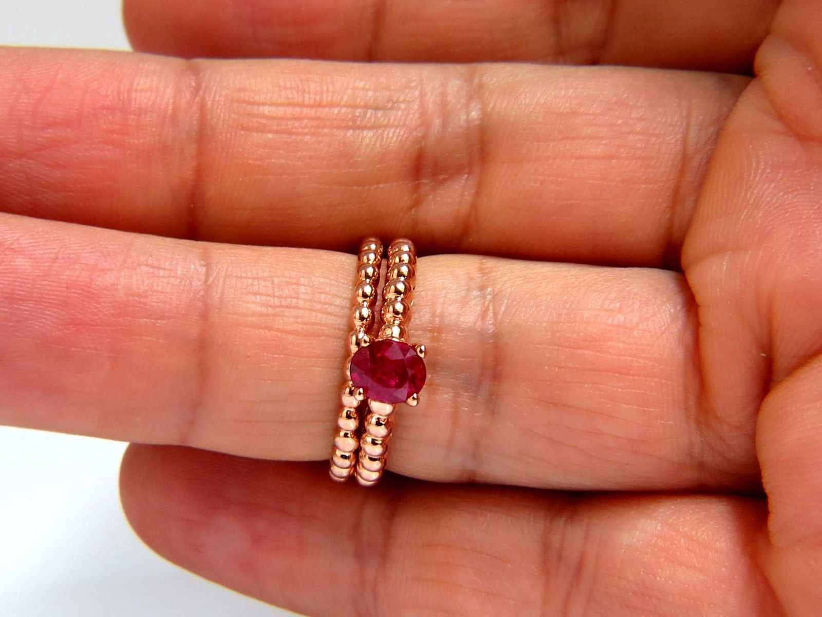 0.82ct Natural Vivid Bright Ruby Solitaire Ring & Band in 14K Gold - Elegant Engagement, Wedding, Anniversary Gift for Her