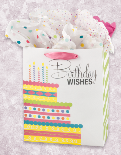 Vibrant Colorful Layer Cake (Garden) Gift Bags - Perfect for Birthday Parties, Baby Showers & Wedding Favors