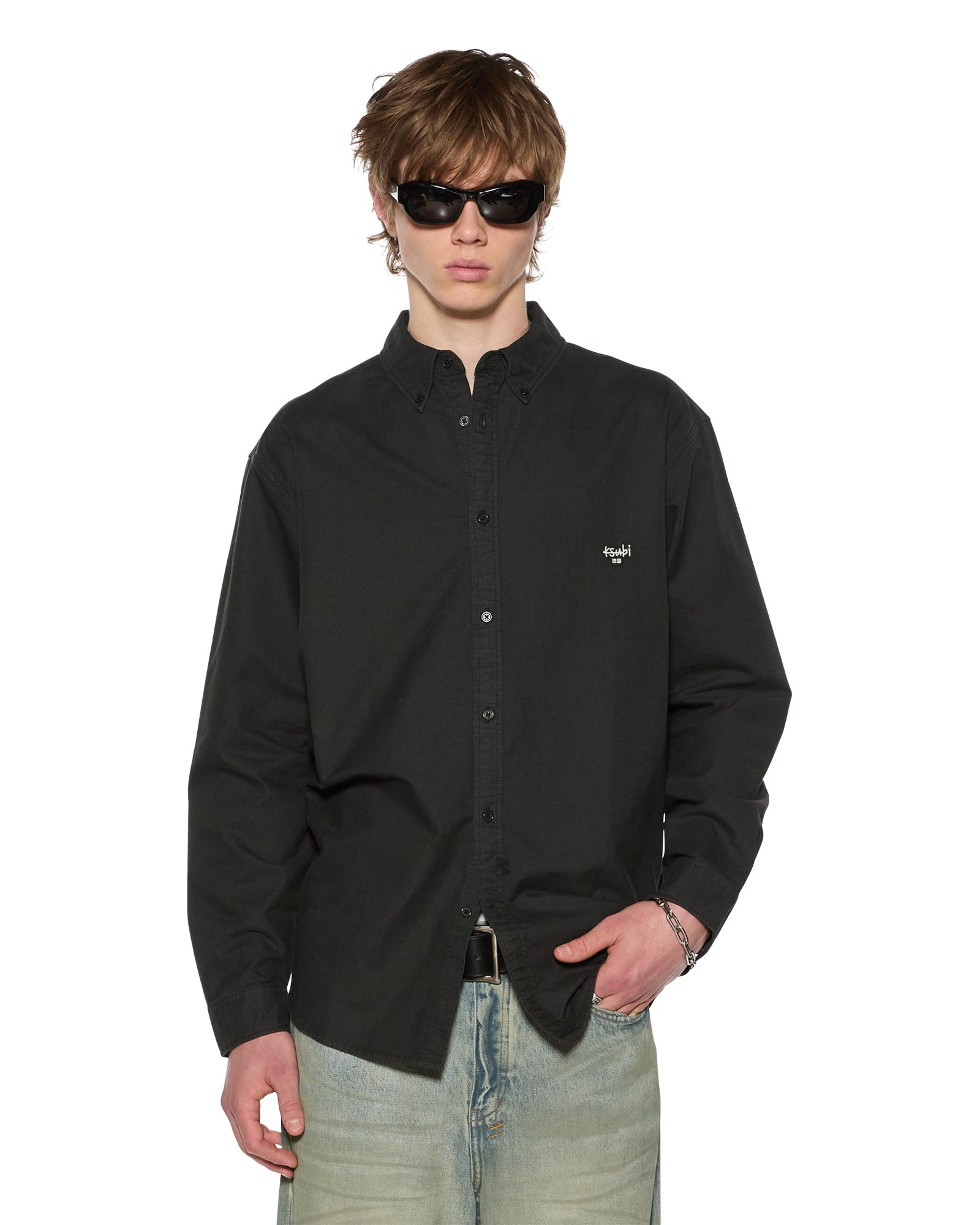 KSIGNATURE Long Sleeve Button Down Shirt for Men - Classic Black Dress Shirt for Business, Casual & Office Wear - Premium Cotton Comfort Fit Formal Shirt