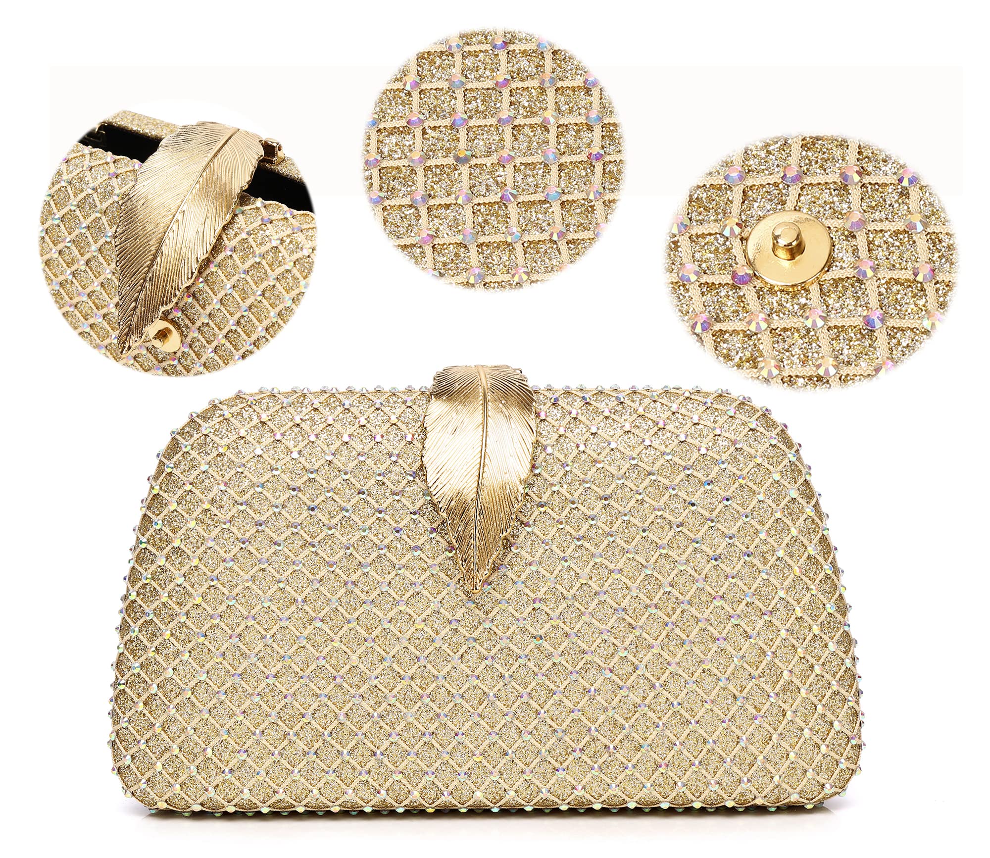 Elegant Colored Diamond Clutch Purses for Women - Perfect Evening Bags & Wedding Handbags | Luxury Evening Clutch Purse for Parties, Prom, Birthday Gifts & Special Occasions