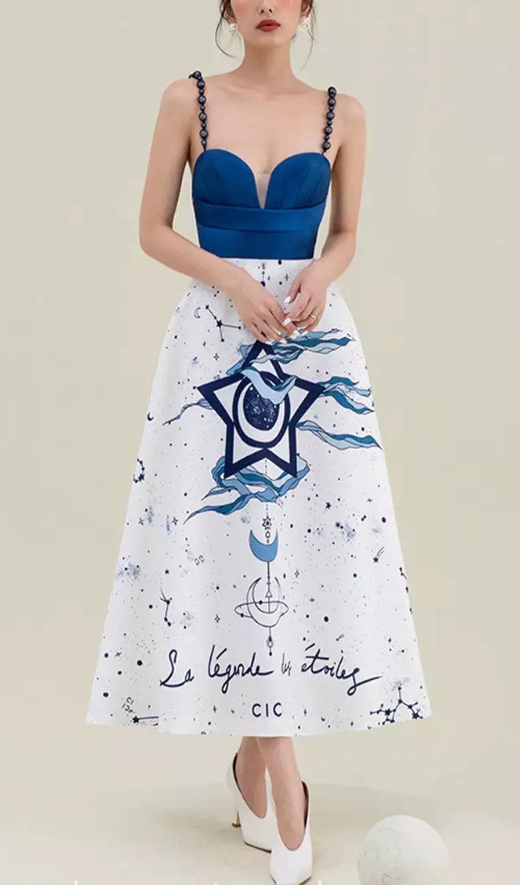 Stylish Constellation Print Midi Dress for Women - Perfect for Casual Outings, Date Nights & Special Occasions