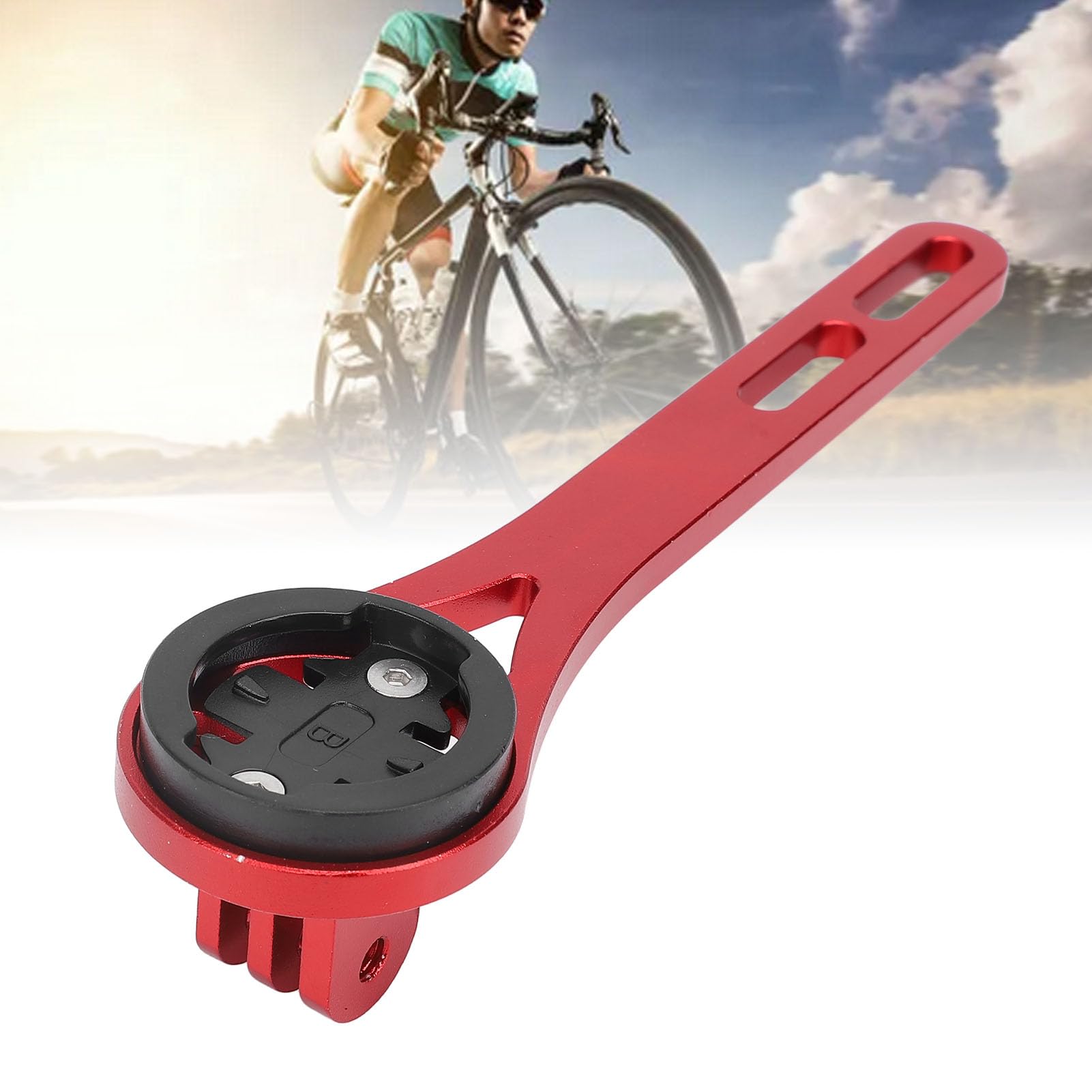 Bike Computer Mount - Universal Cycling GPS & Sports Camera Bracket - Easy Installation, Durable & Lightweight (Red) - Perfect for Road Biking, Mountain Cycling & Action Camera Recording