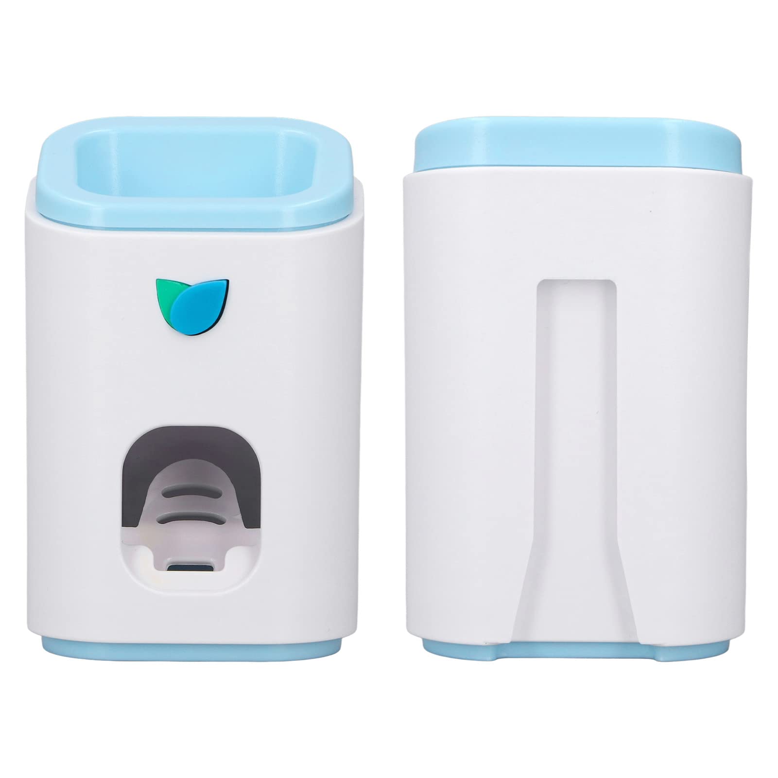 Automatic Wall Mount Toothbrush Holder & Toothpaste Dispenser - Plastic Bathroom Organizer with Squeezer for Home, Office, or Travel (Blue) | Perfect for Small Spaces & Clutter-Free Bathrooms