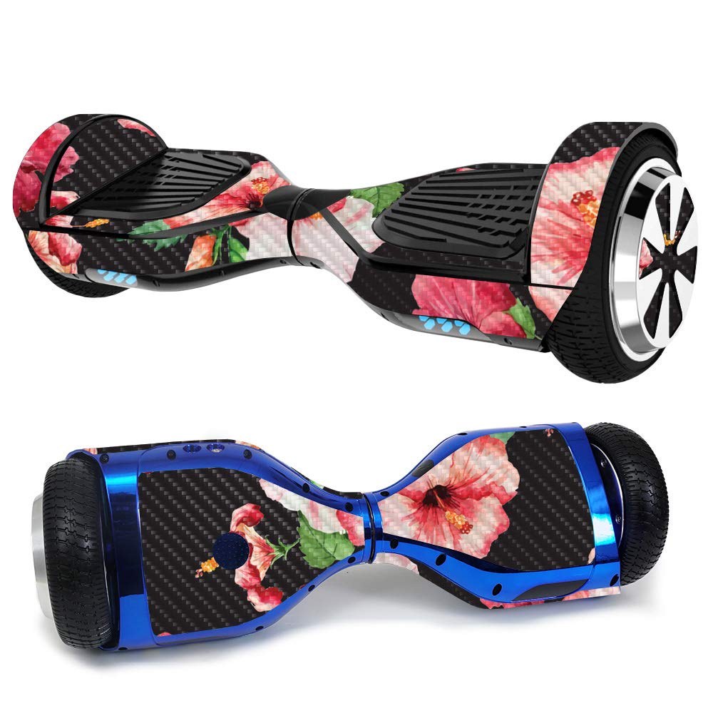 MightySkins Carbon Fiber Hoverboard Skin - Hibiscus | Durable & Easy Apply | for Ultra Hoverboard Protection