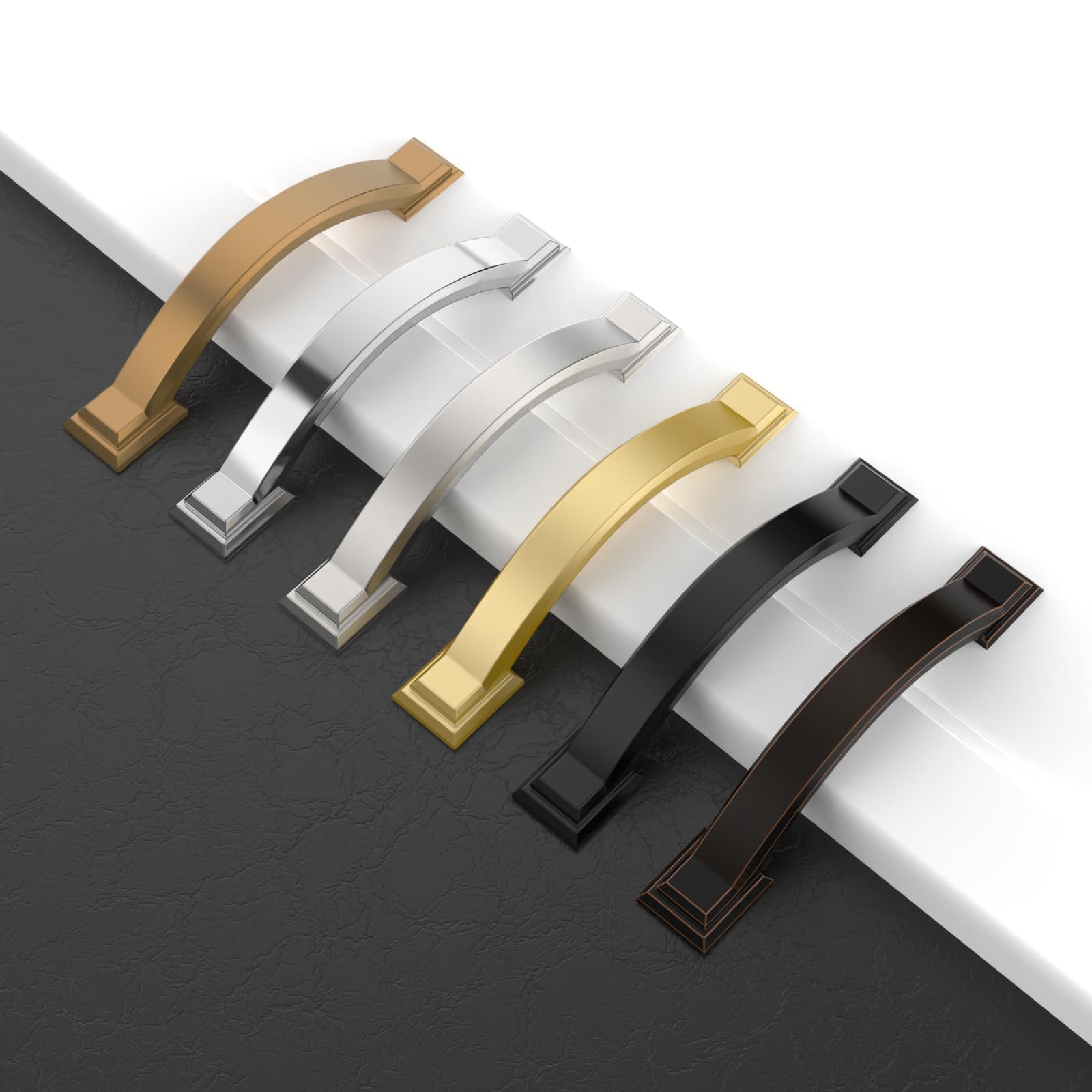 10 Pack 3 Inch (76mm) Brushed Gold Champagne Cabinet Handles - Premium Kitchen Cabinet Pulls & Drawer Hardware for Cupboards, Dressers & Furniture (Ideal for Modern Kitchen & Bathroom Renovation)