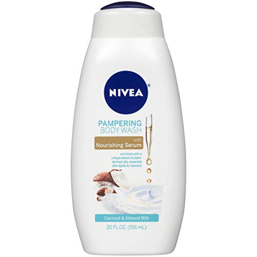 NIVEA Coconut & Almond Milk Body Wash with Nourishing Serum - 20 Fl Oz Hydrating Shower Gel for Soft Skin | Perfect for Daily Moisturizing & Relaxing Bath Time