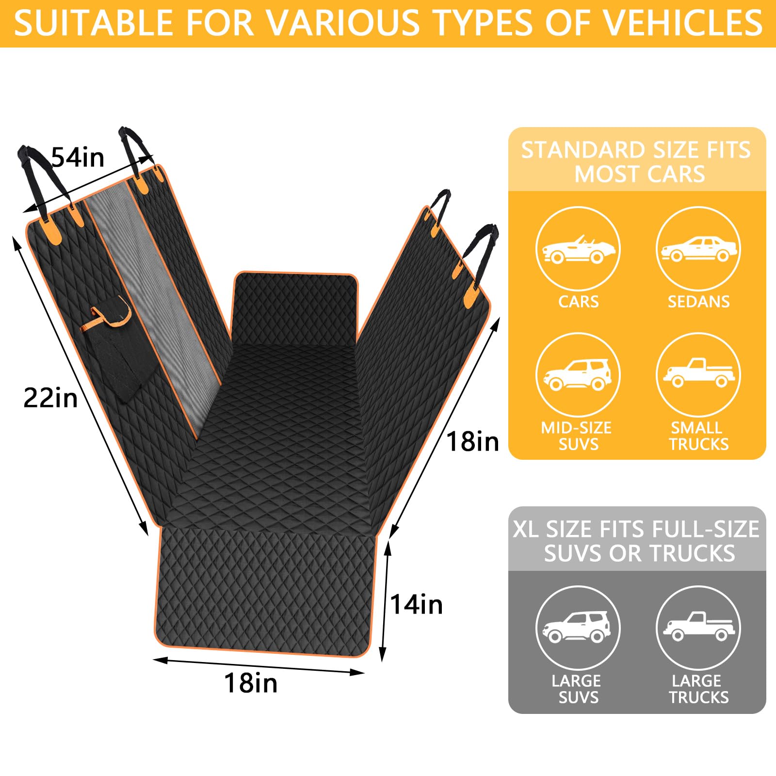 Waterproof Dog Car Seat Cover for Back Seat - Durable Pet Hammock & Seat Protector with Safety Belt | Ideal for Cars, Trucks & SUVs | Perfect for Travel, Daily Commute & Outdoor Adventures with Your Dog