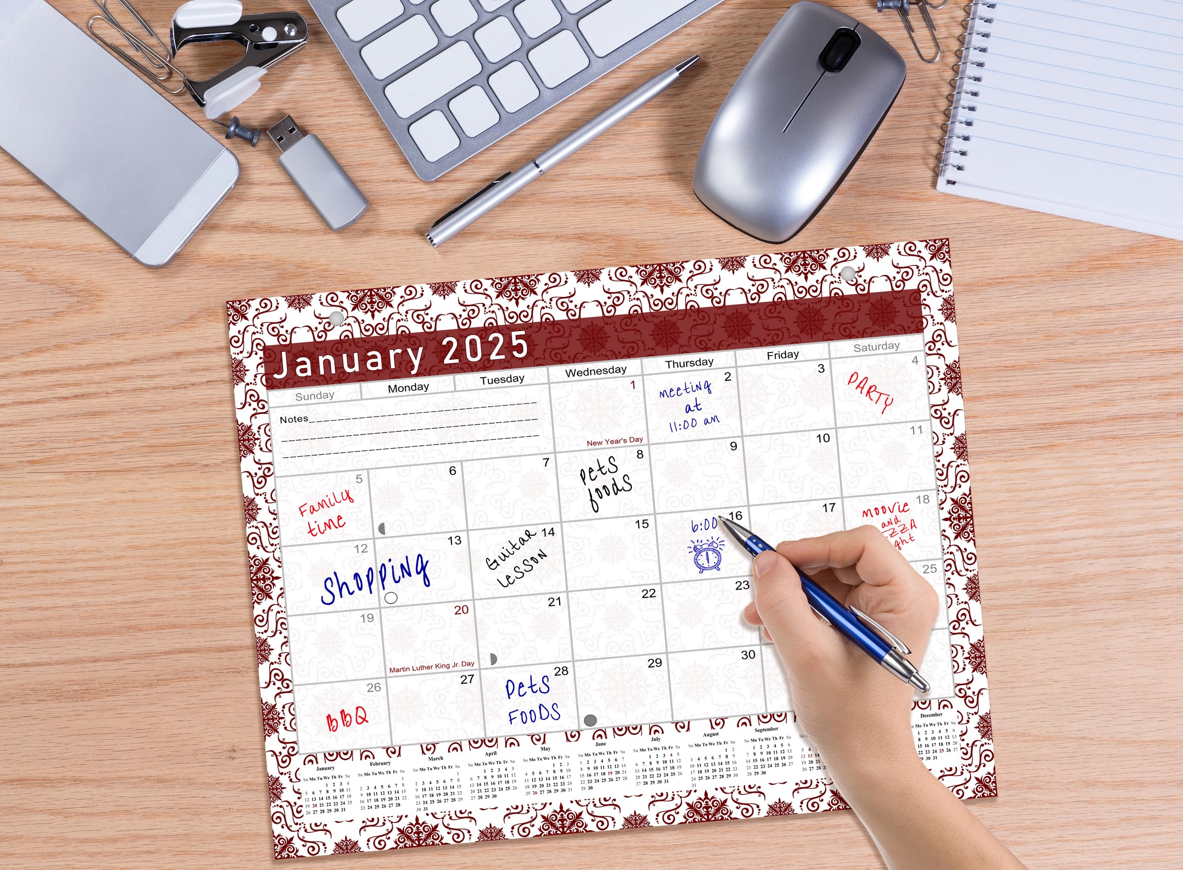 2024-2025 18-Month Magnetic & Desk Calendar Planner - Wall & Desktop Organizer with Bonus Stickers (Edition #14) - Perfect for Office, Home, School & Gift Giving