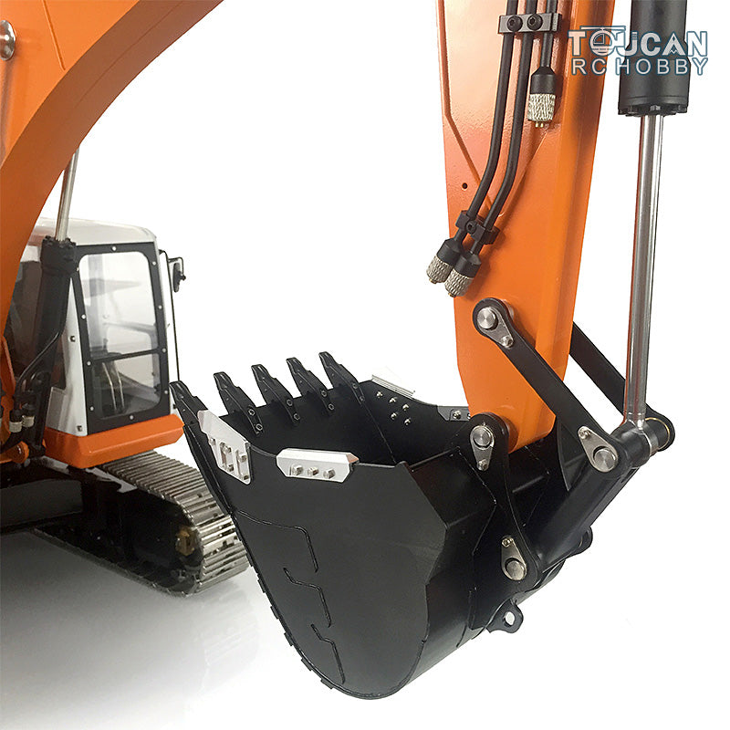 1/14 Scale LESU PC360 Metal Hydraulic RC Excavator with Painted Bucket, Trailer, Scarifier, Compactor & Crusher - 3-Section Arm for Construction Simulation & Professional RC Hobbyists