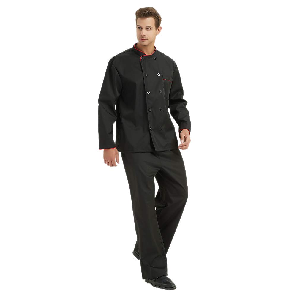 Premium Custom Long Sleeve Chef Coat - Personalized Embroidery or Heat Transfer Design - Unisex Professional Kitchen Uniform for Chefs & Culinary Students