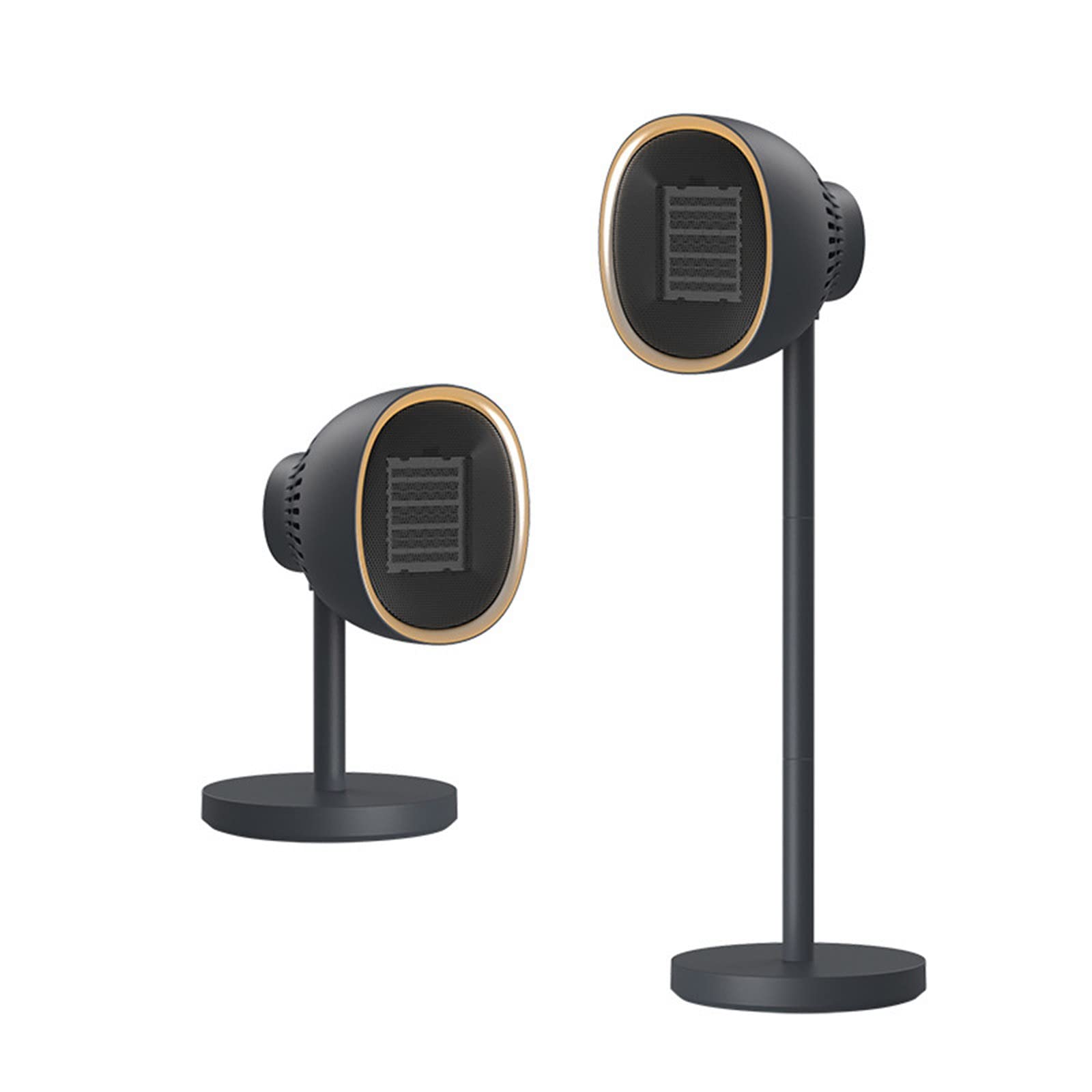 Cartoon Mini Desktop Heater - Portable Electric Space Heater with Retractable Design for Bedroom, Office & Home Use - Cute Table Lamp Shape, Black