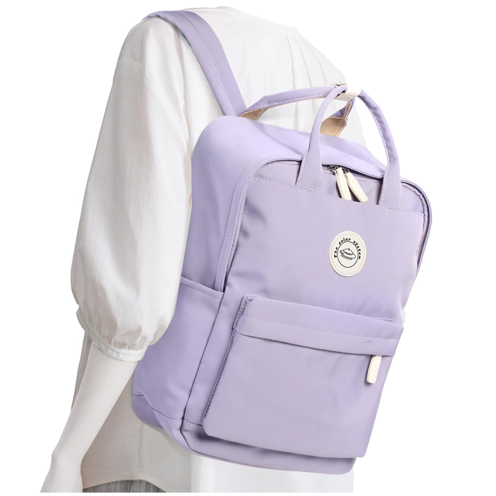SUWASP Small Waterproof Backpack for Women & Men - Lightweight School Bookbag for Middle/High School & College - Mini Classic Travel Daypack for Teens & Adults - Casual Use for Daily Commute, Hiking & Outdoor Activities - Purple