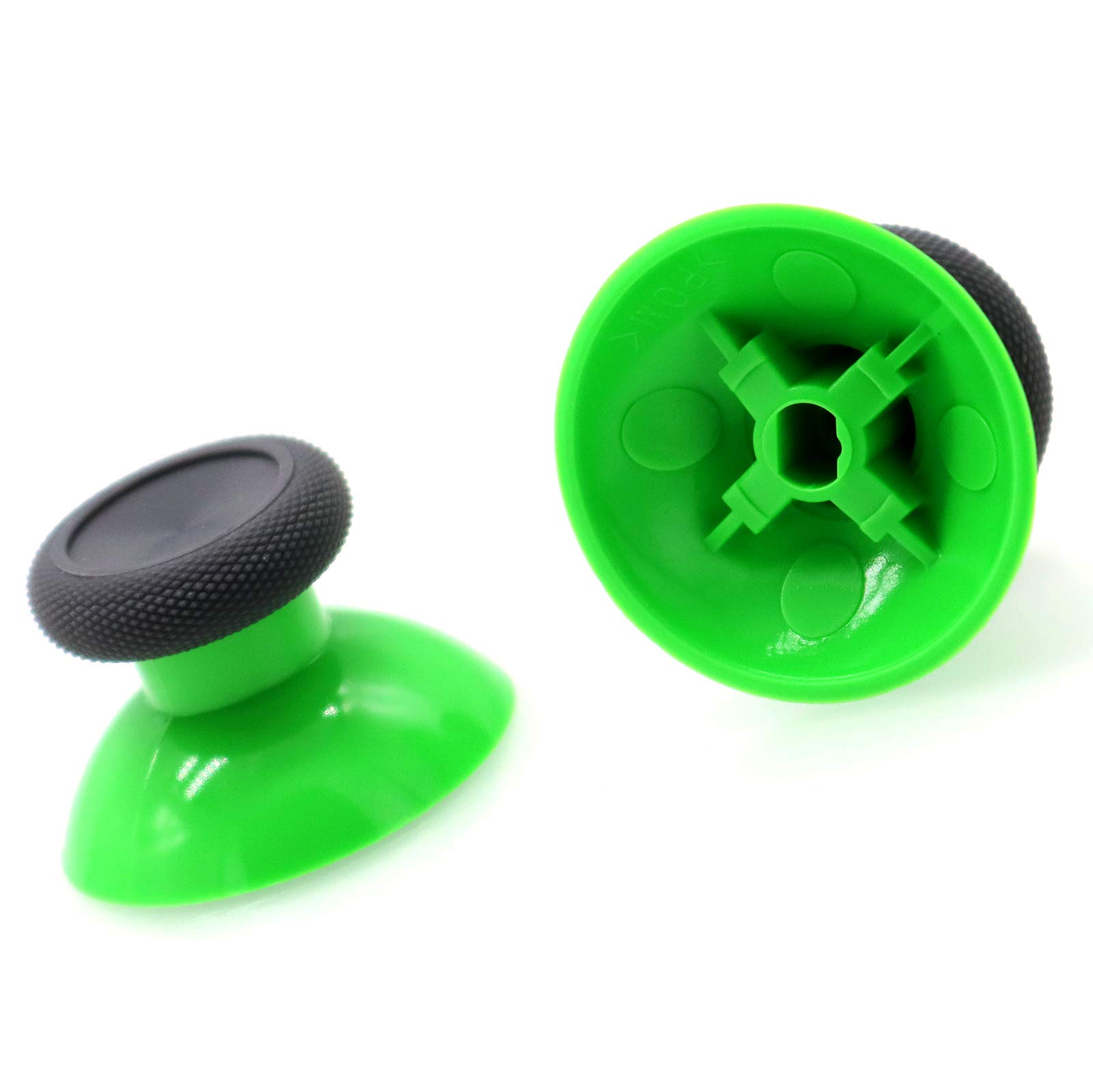 2-Pack OEM Concave Thumbsticks for Xbox One Controller - Green & Grey Rubber Joystick Replacement (Perfect for Gaming, Repair & DIY Enthusiasts)