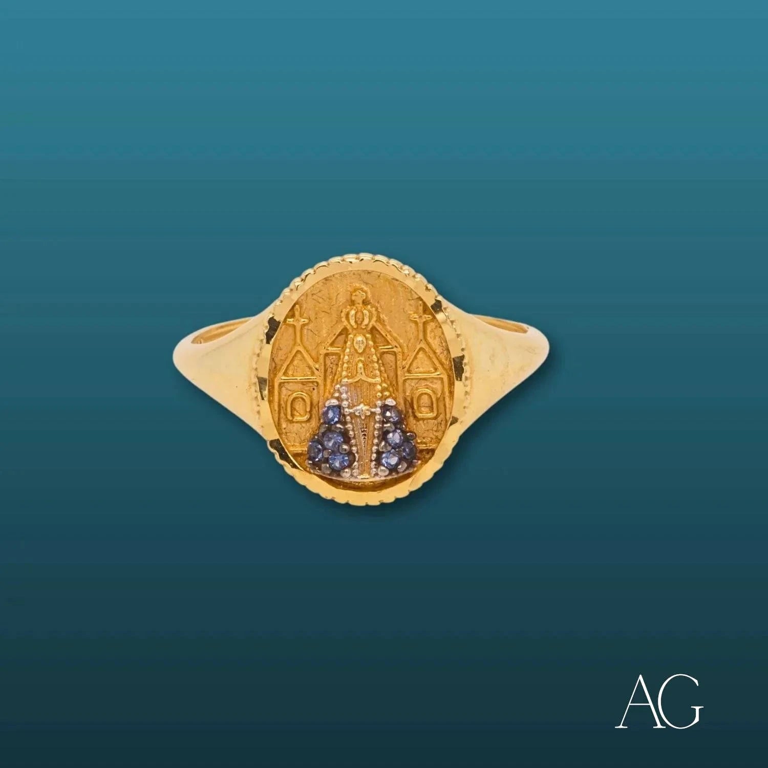18K Gold Ring for Divine Protection - Elegant Spiritual Jewelry for Women, Perfect for Daily Wear, Meditation & Gifting
