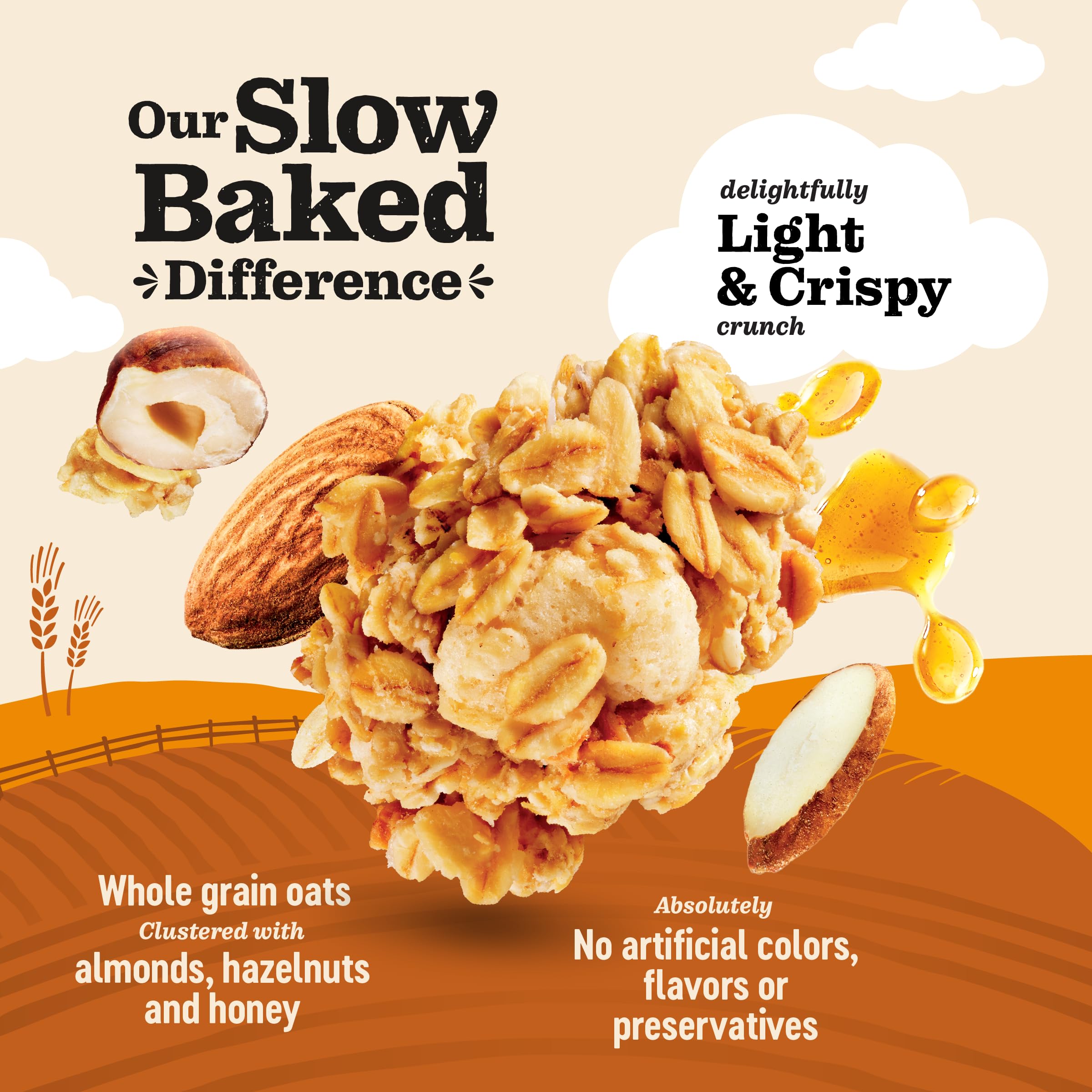 Honey Nut Granola - Healthy Snack for Adults & Kids - No Artificial Flavors - Perfect for Breakfast & On-the-Go