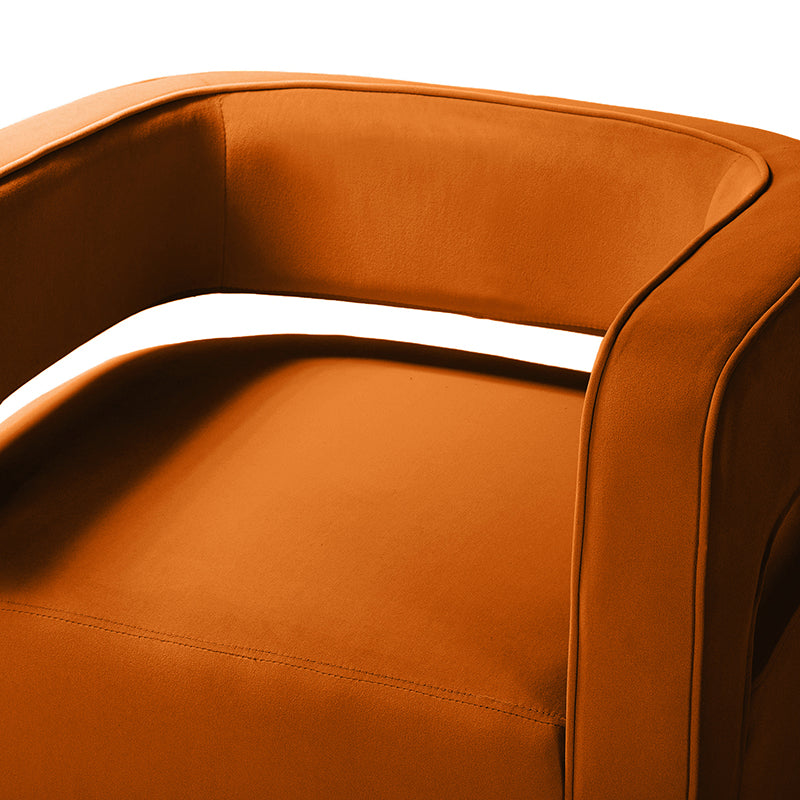 Agata Velvet Swivel Barrel Armchair - Modern Velvet Accent Chair with 360° Rotation for Living Room, Bedroom & Office