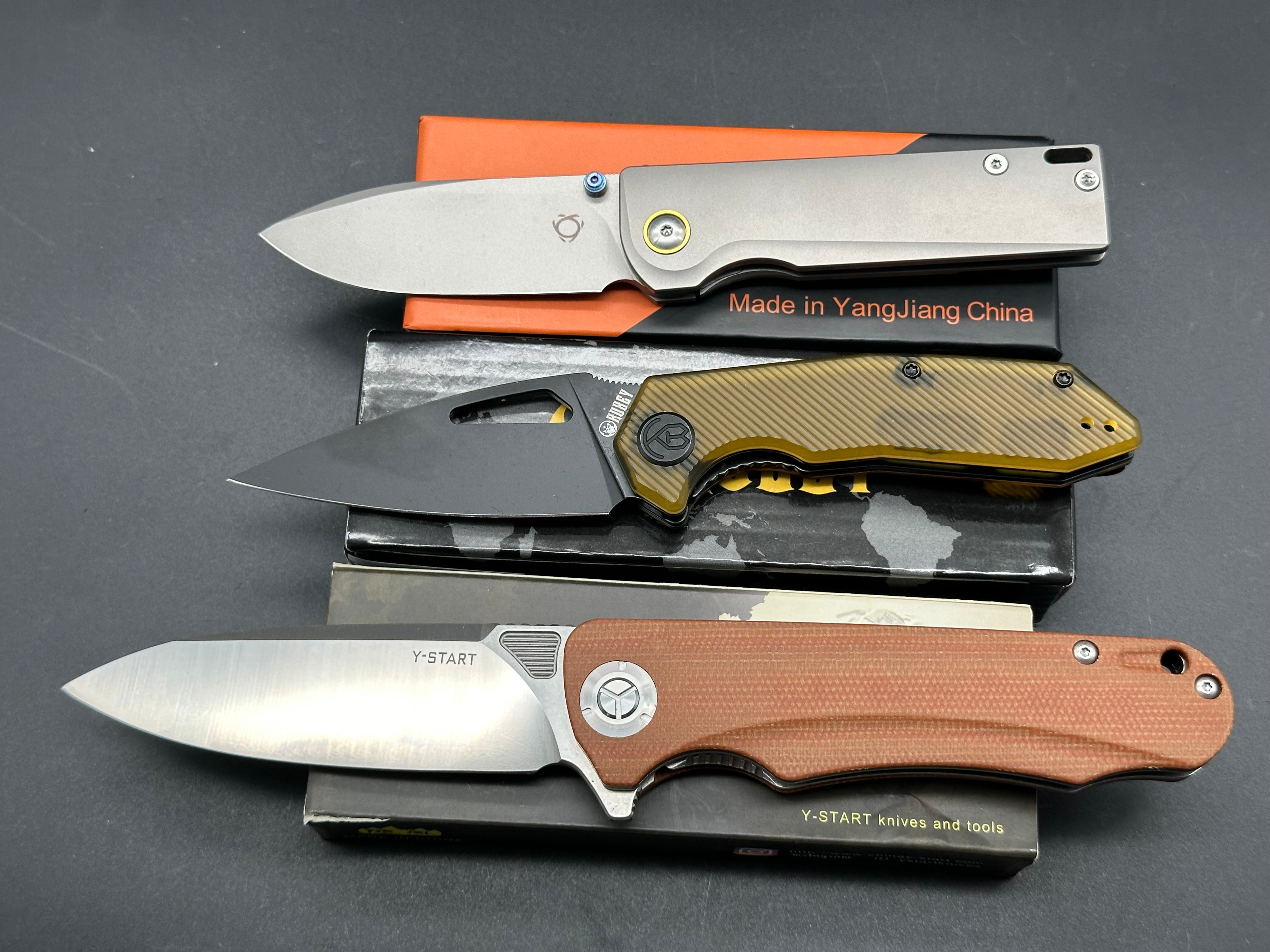 Best 3 Knife Combo Set - Y Start, Kubey & SixLeaf Folding Knives for Camping, Hiking & Outdoor Adventures