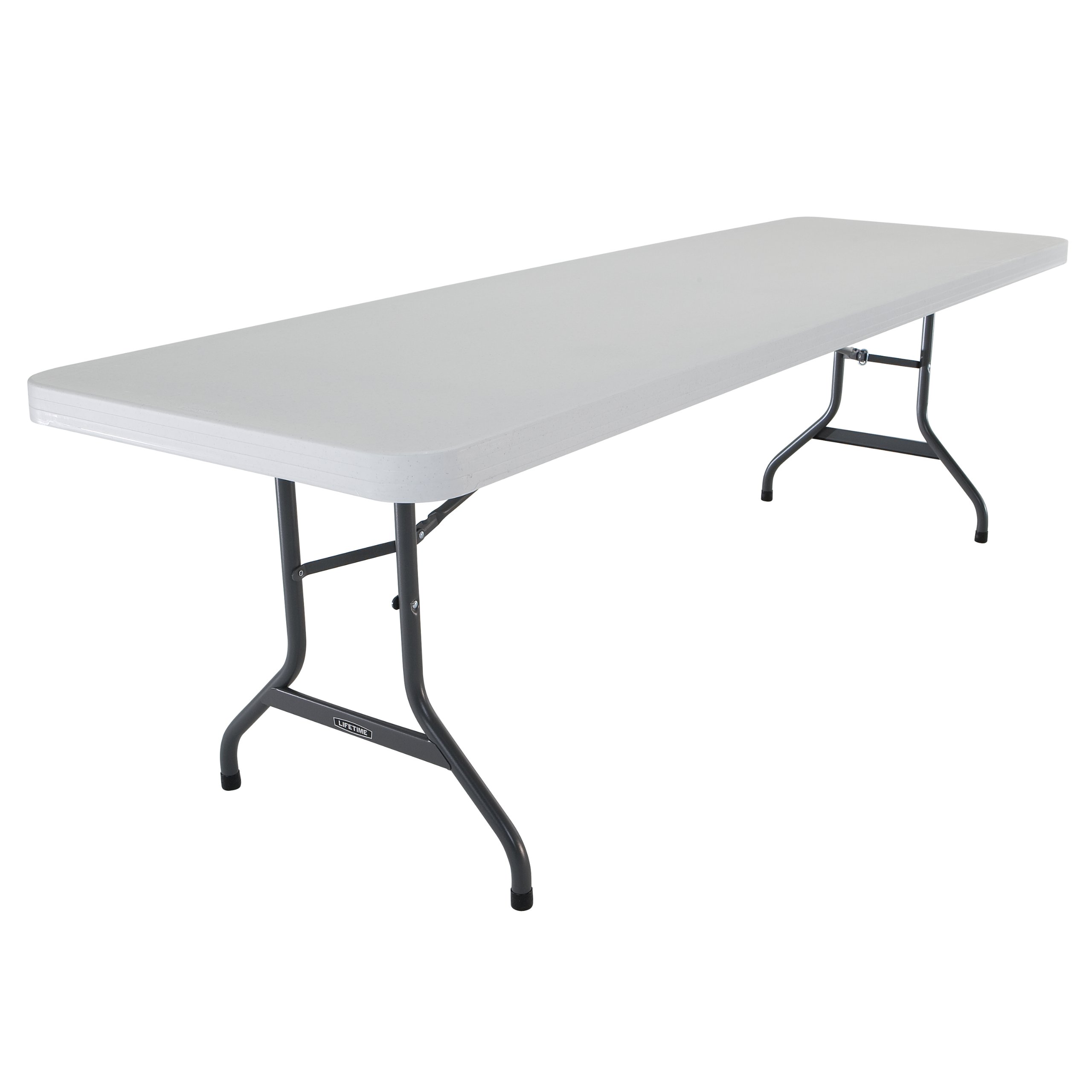 Lifetime 22980 8-Foot Folding Utility Table, White Granite Surface, Heavy-Duty Portable Workbench for Outdoor, Garage, and Party Use – 96