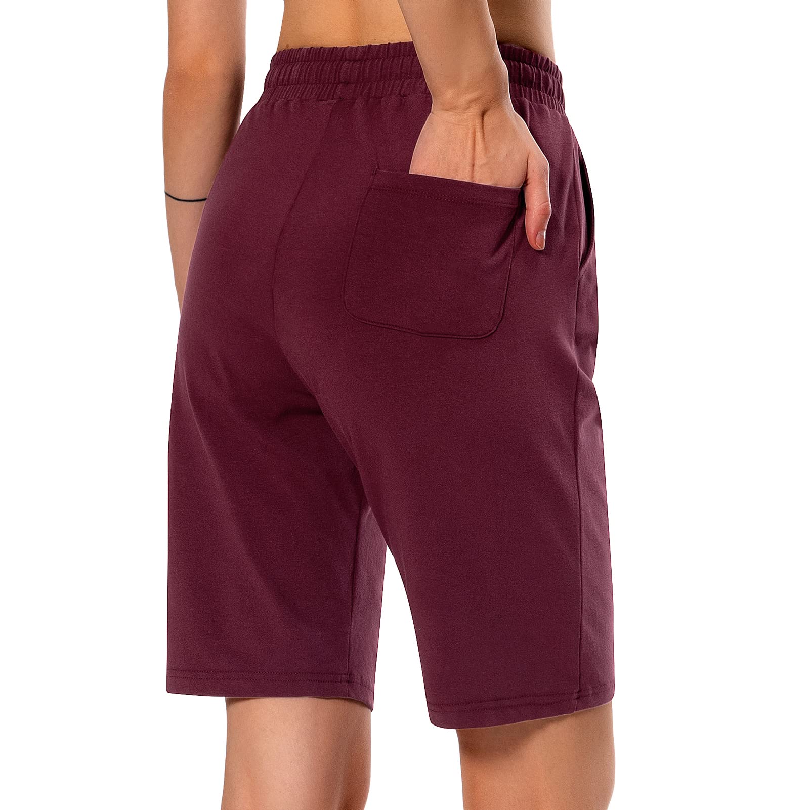 Women's Cotton Bermuda Shorts - Soft Knit Lounge & Walking Shorts with Pockets | Casual Summer Wear, Beach Vacation, Yoga & Home Comfort