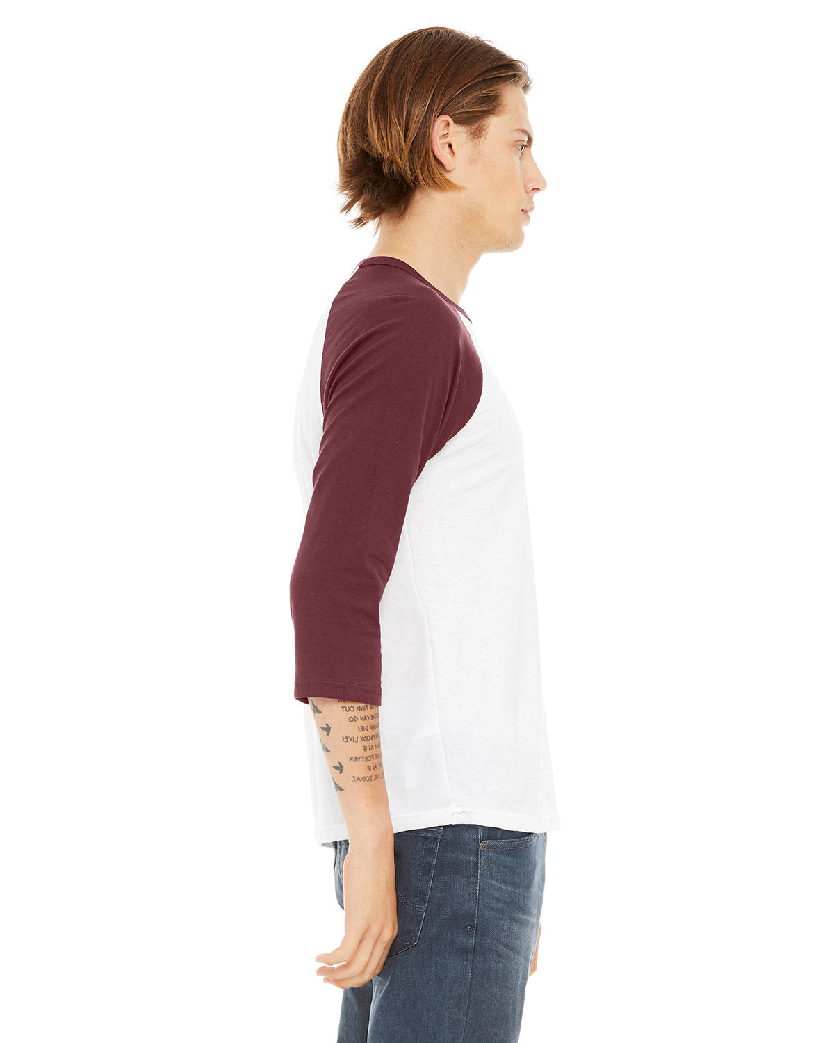 Bella + Canvas 3200 Unisex 3/4 Sleeve Baseball Tee - Soft Cotton Jersey Shirt for Men & Women - Perfect for Casual Wear, Sports & Team Uniforms