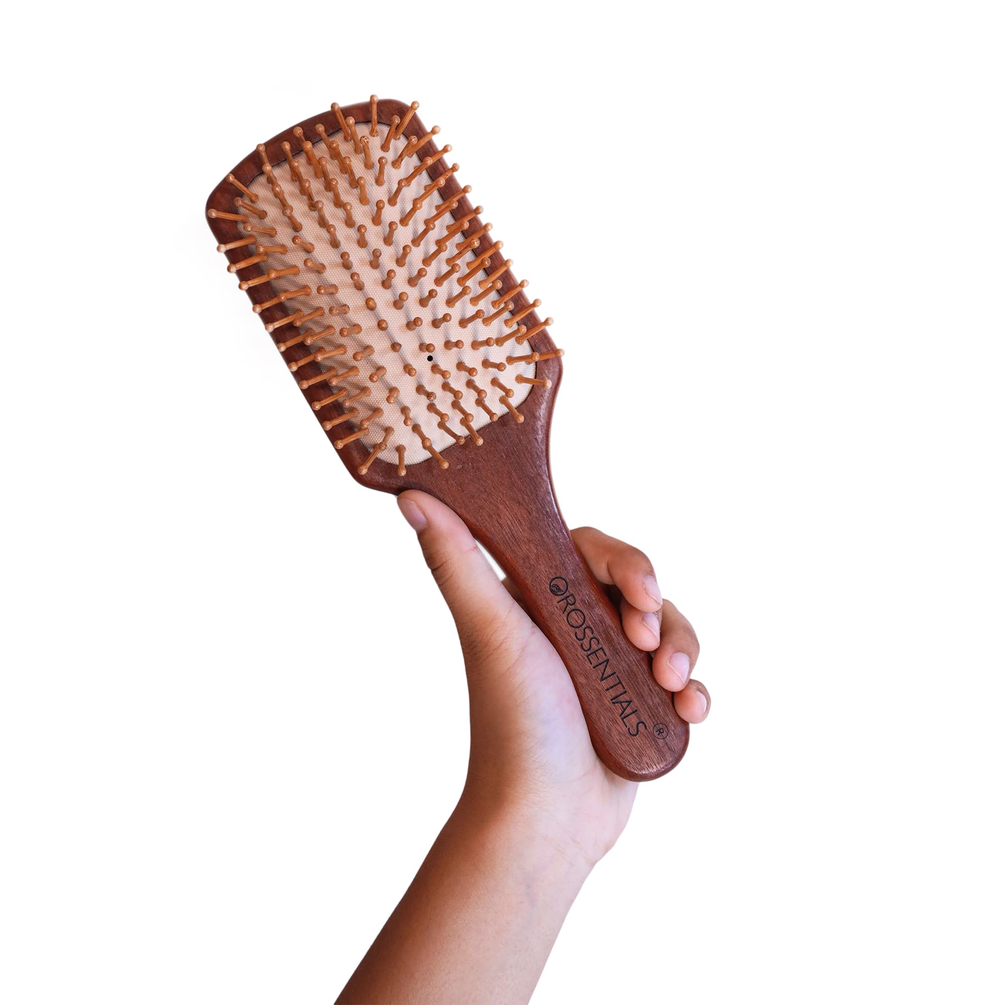 Premium Wooden Hair Brush for Women & Men - Boar Bristle Paddle Brush for Hair Growth & Styling
