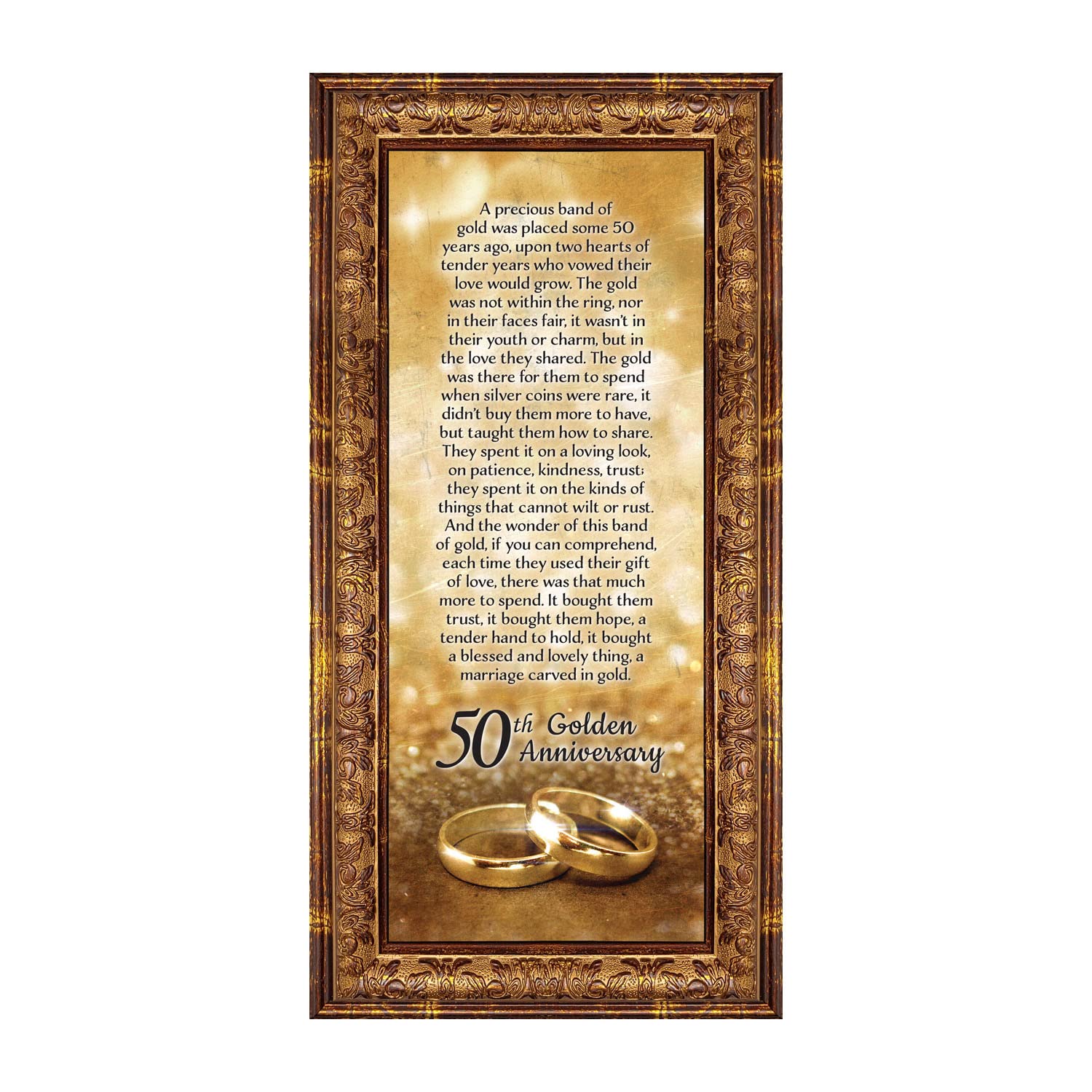 Golden Anniversary Gifts for Parents - Crossroads Home Décor 50th Wedding Anniversary Picture Frame (7318R) - Perfect for Displaying Cherished Memories in Living Rooms & Bedrooms