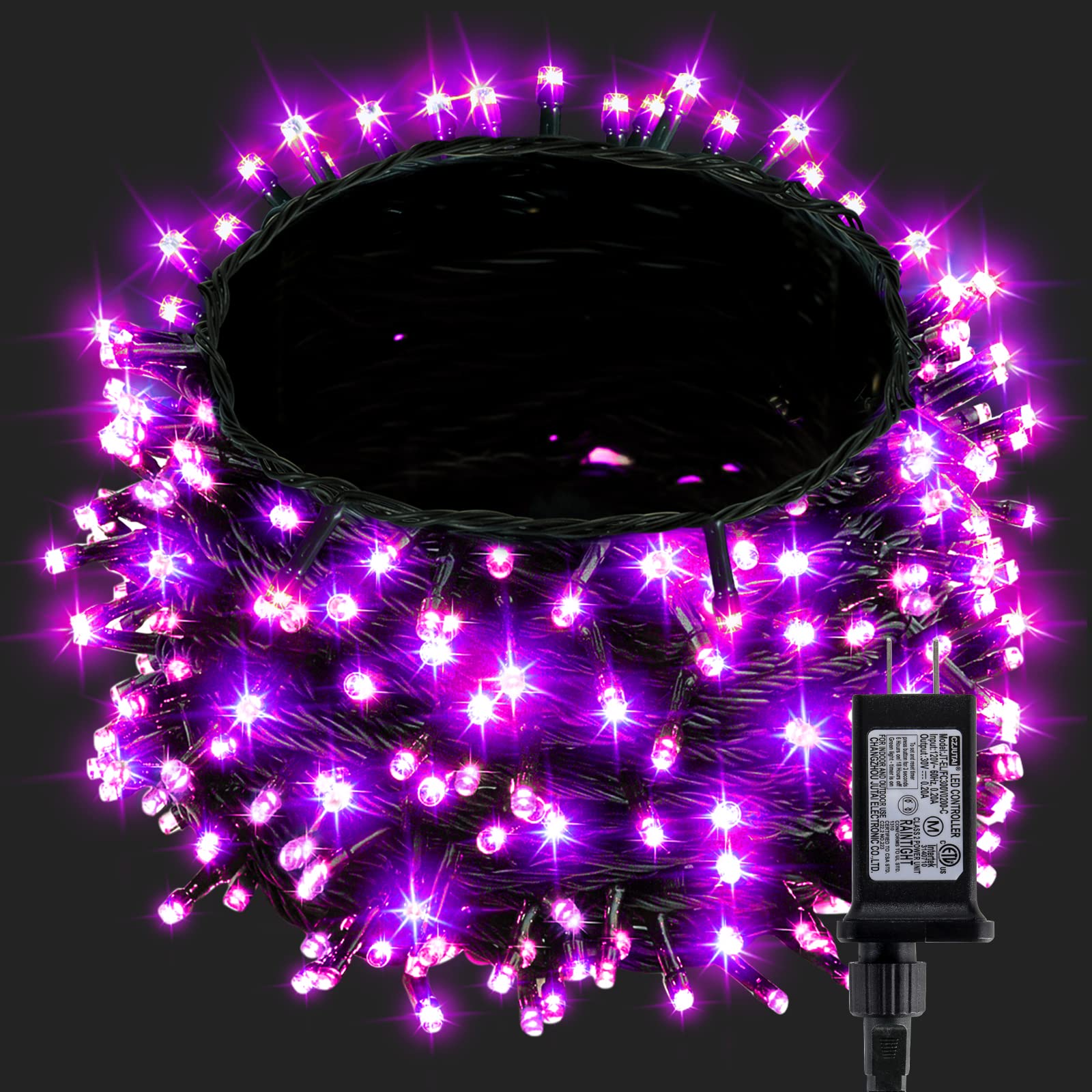 BlcTec Purple Halloween Lights 300 LED 108FT Outdoor String Lights - 8 Lighting Modes, Connectable Plug-in, Waterproof & Timer Function - Perfect for Yard, Porch, Haunted House, Christmas & Holiday Decorations