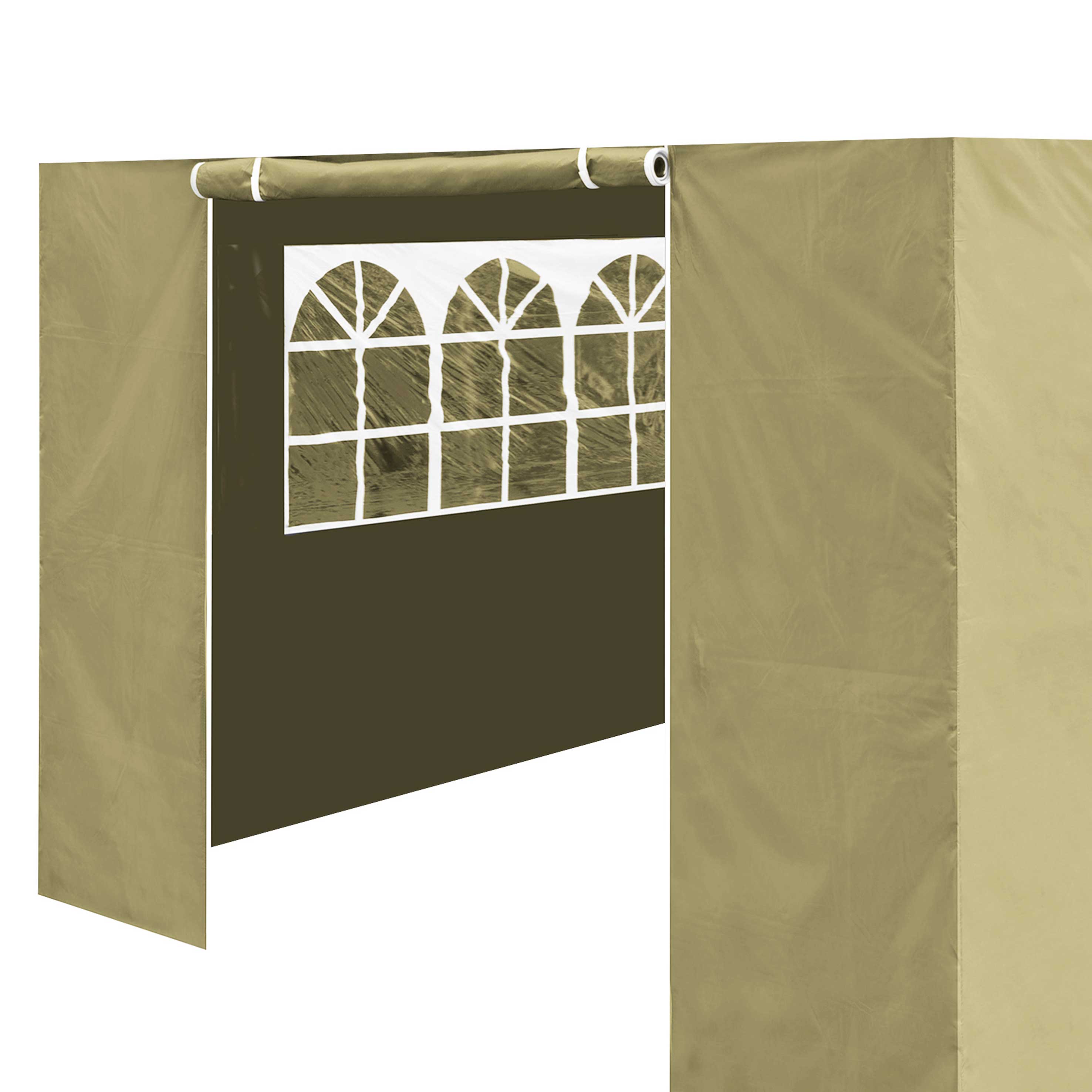 Premium Gazebo Side Walls with Doors & Windows - Fits 3x4.5m Gazebos, Beige (DG150) - Perfect for Outdoor Weddings, Parties & Garden Events